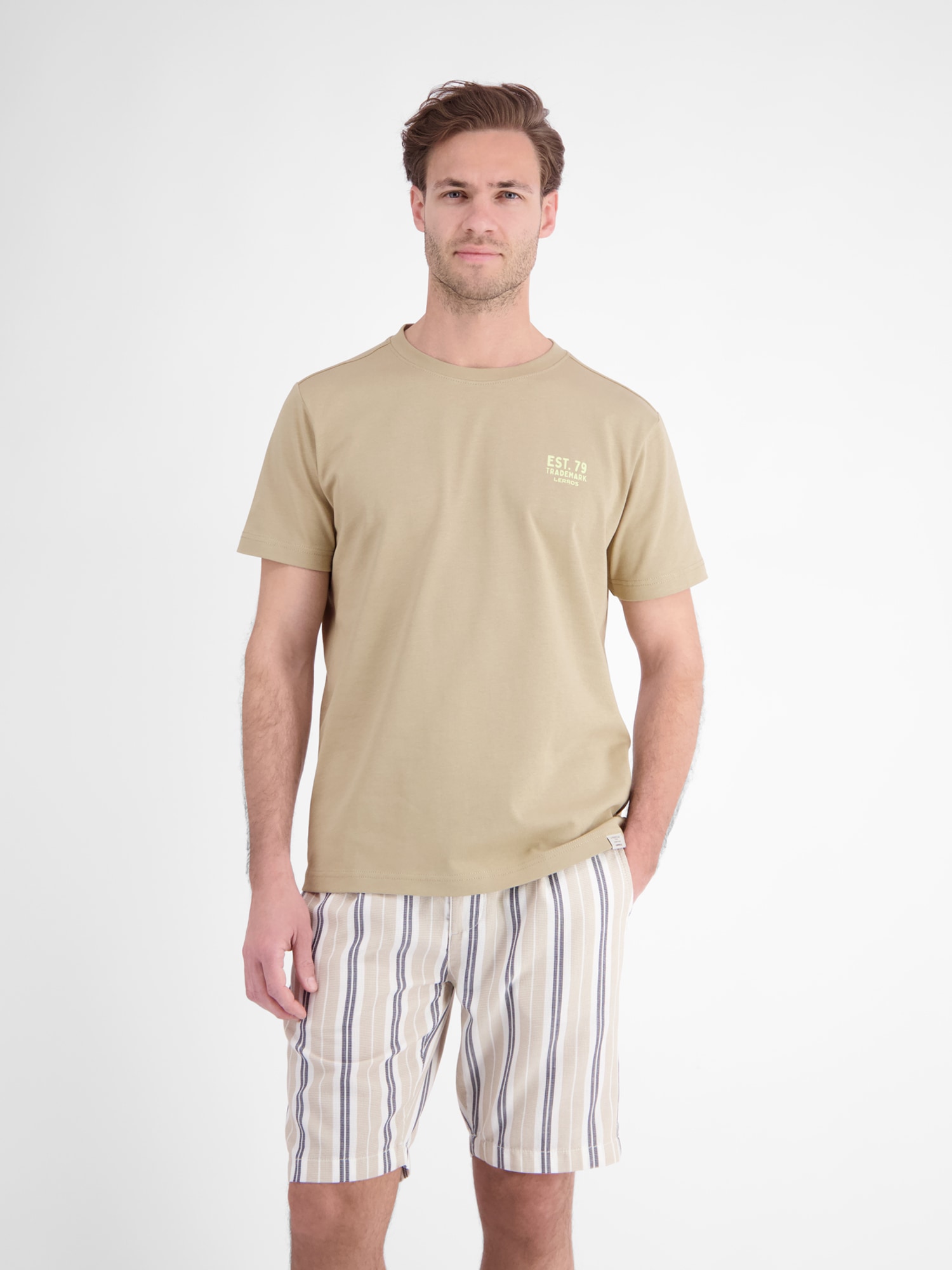 LERROS T-Shirt "Baumwoll-T-Shirt mit bequemem Rundhalsausschnitt und Print"