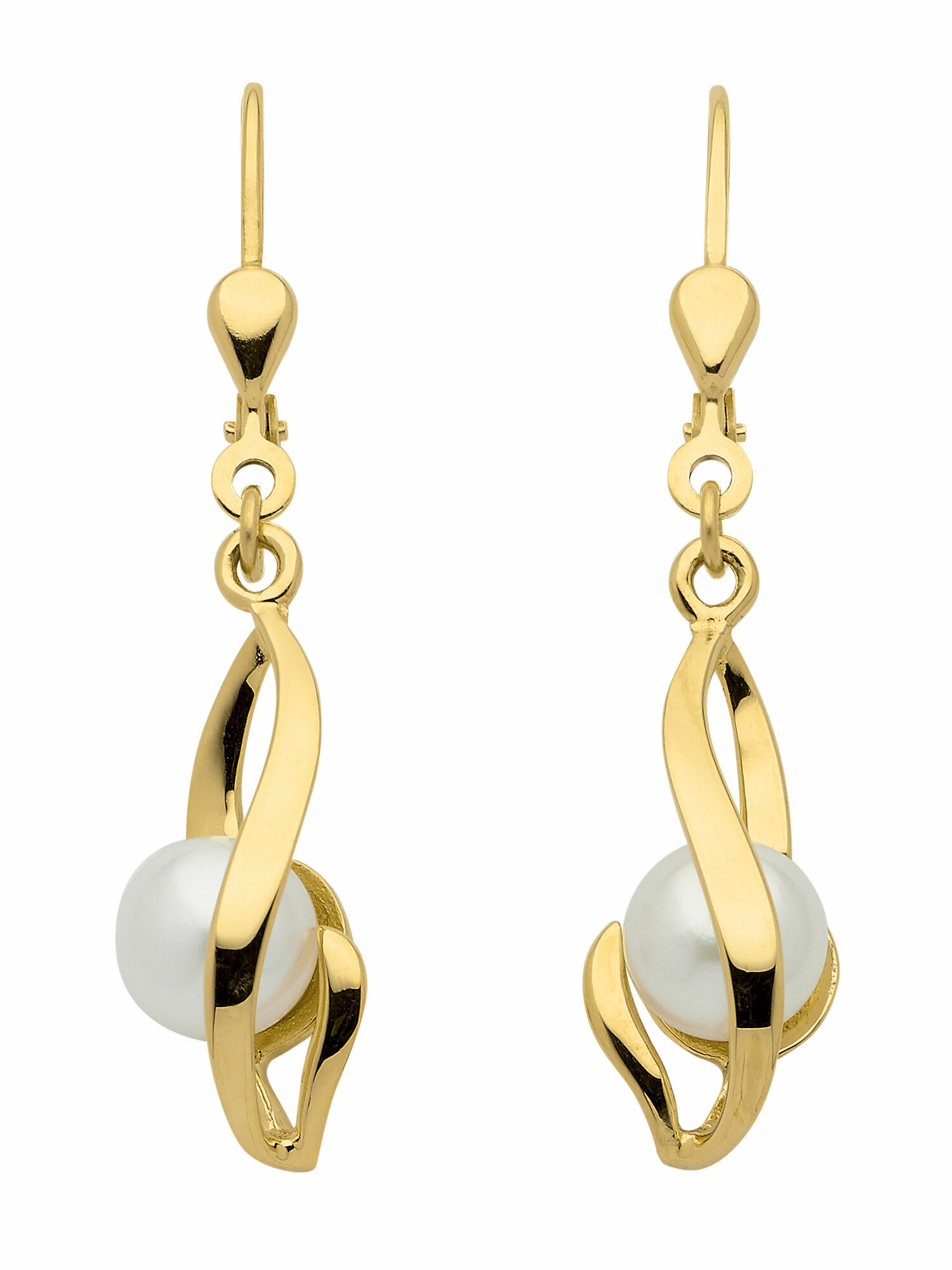 Adelia´s Paar Ohrhänger »333 Gold Ohrringe Ohrhänger mit Süßwasser Zuchtperle«, mit Süßwasser Zuchtperle Goldschmuck für Damen