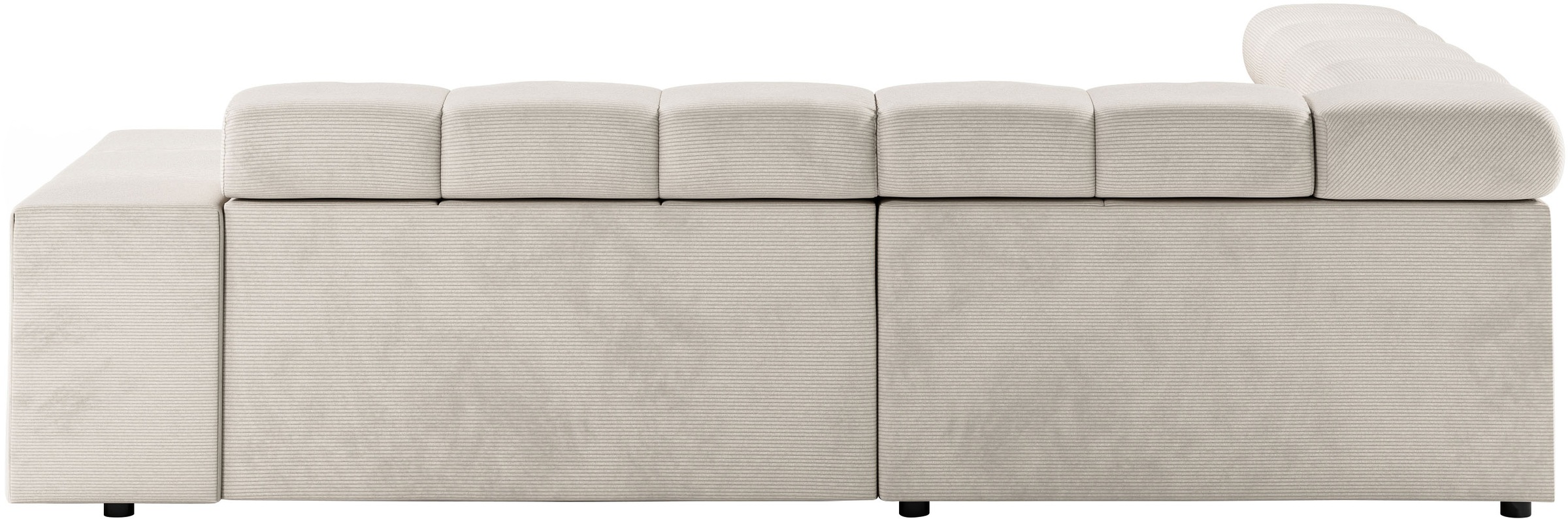 INOSIGN Ecksofa »Ancona, incl. Kopfteilverstellung + 3 Zierkissen, L-Form, bequem«, wahlweise motorische Sitztiefenverstellung, B/T(H: 249/215/70 cm