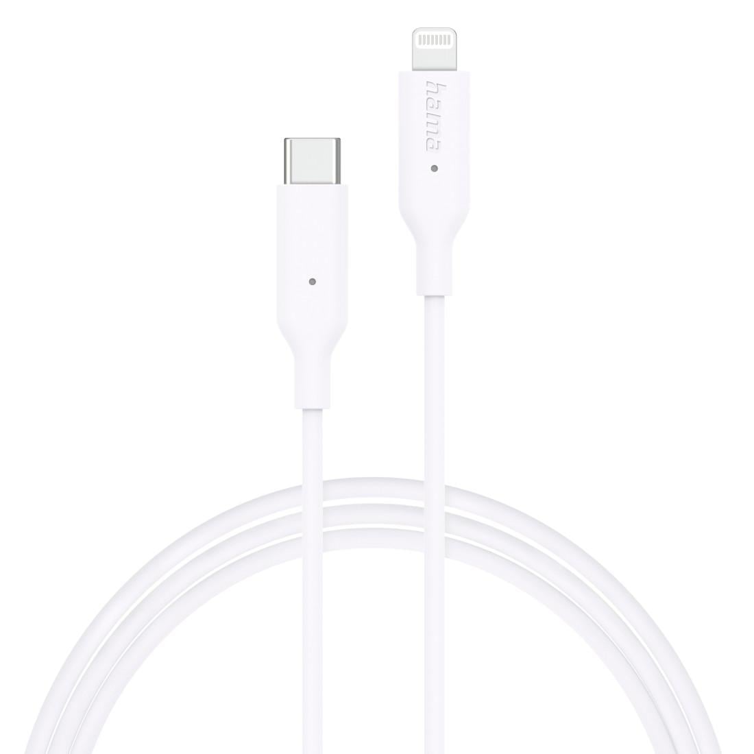 Hama USB-Kabel »USB-Kabel Ladekabel, USB-C - Lightning, 1 m, Weiß«
