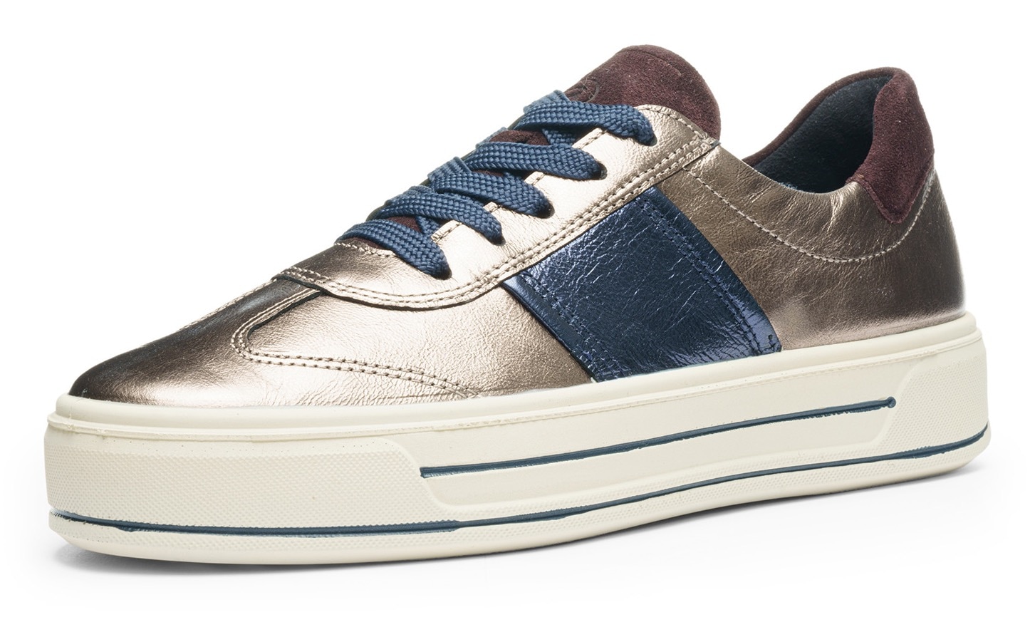 Ara Plateausneaker »CANBERRA«, Plateausneaker, Schnürschuh im Metallic Look, H-Weite