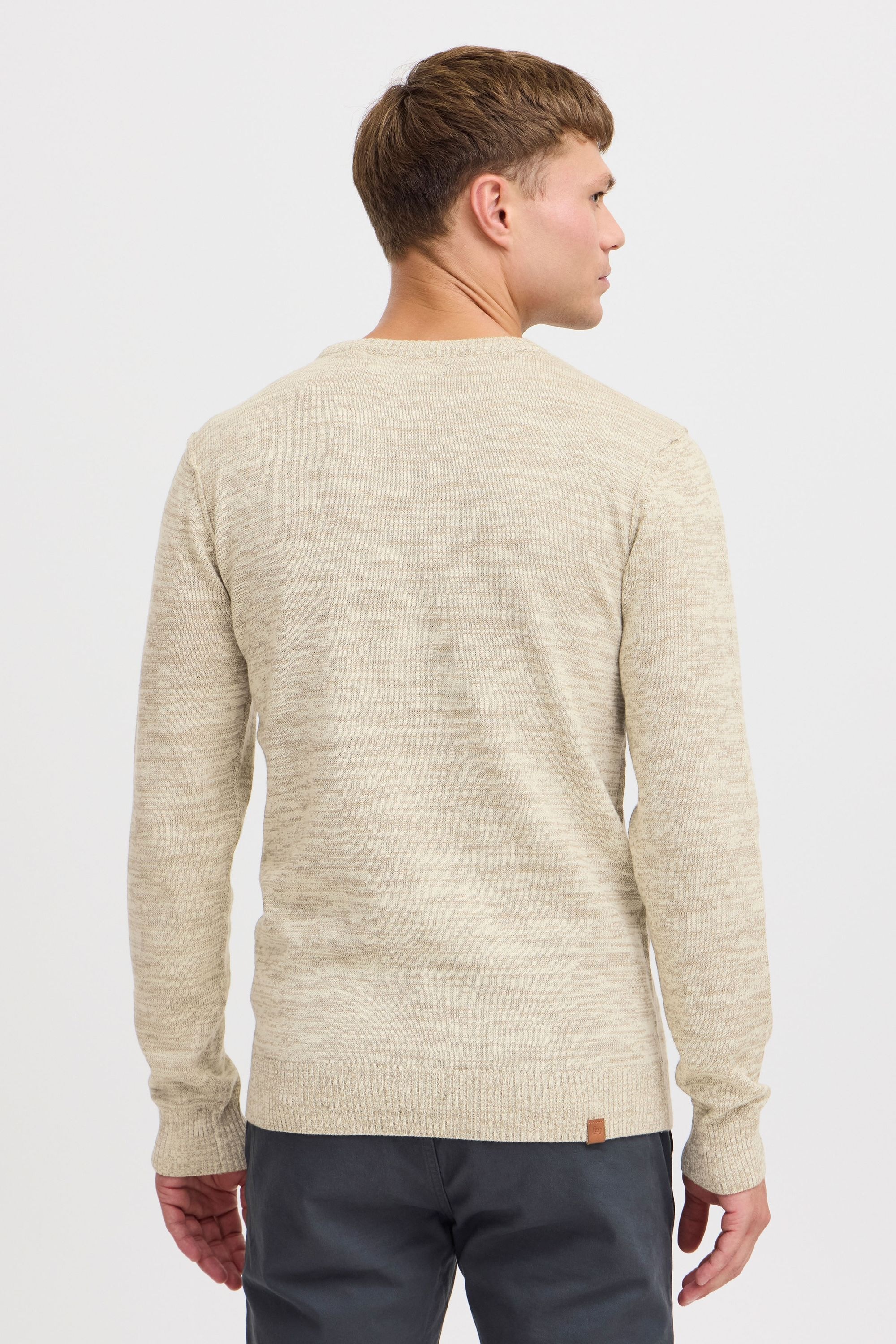 Strickpullover BLEND "BHDansel", Herren, Gr. XXL, weiß (bone weiß), Feinstrick, 50% Baumwolle, 50% Polyacryl, meliert, regular fit, V-Ausschnitt, eingesetzt, Pullover Strickpullover, Feinstrickpullover mit V-Ausschnitt 6
