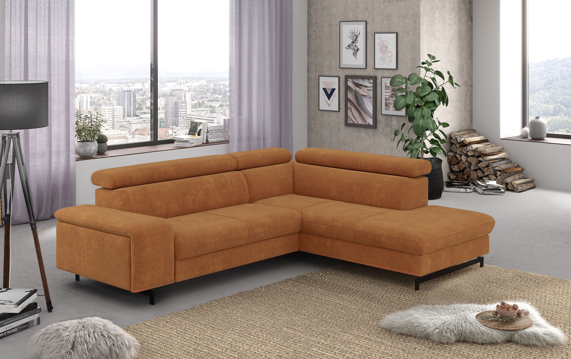 COTTA Ecksofa "Emma L-Form, B: 262 cm" mit Kopfteilverstellung, optional Schlaffunktion & Bettkasten
