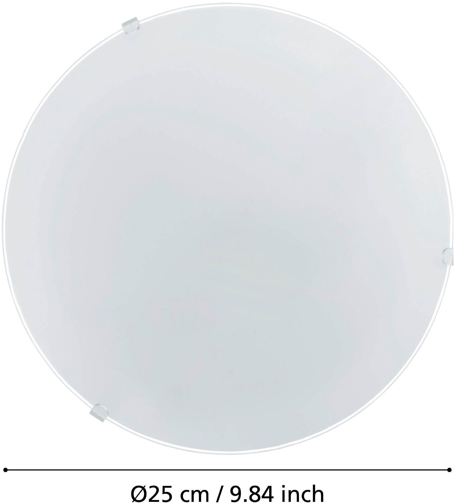 EGLO LED Deckenleuchte »MARS runde Wandlampe für innen, aus Stahl und Glas«, 1 flammig, Leuchtmittel E27 | ohne Leuchtmittel, Wandleuchte innen, Deckenleuchte Glas und Stahl, Lampe, E27 Fassung