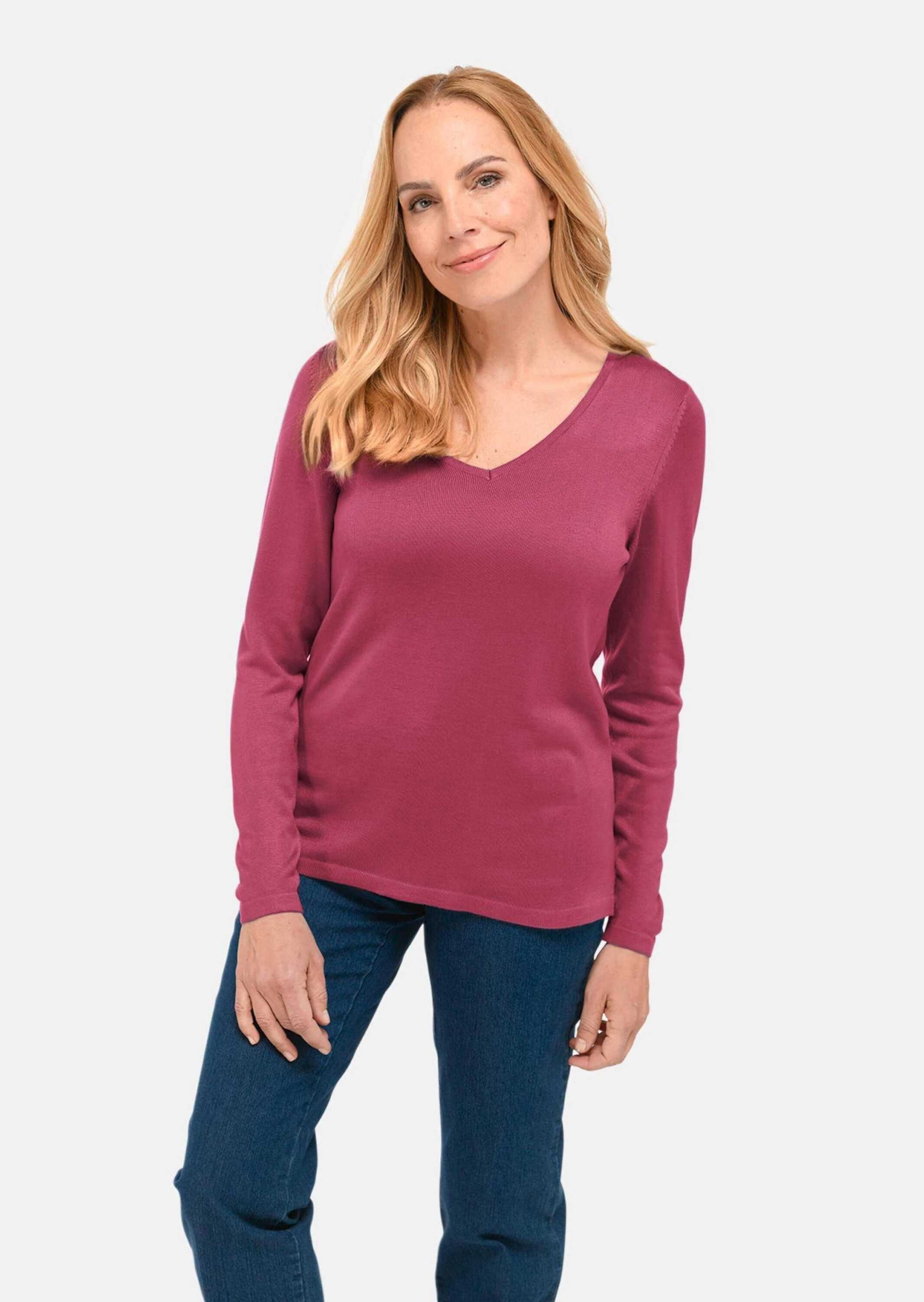 GOLDNER Strickpullover »Unkomplizierter Pullover mit V-Ausschnitt«