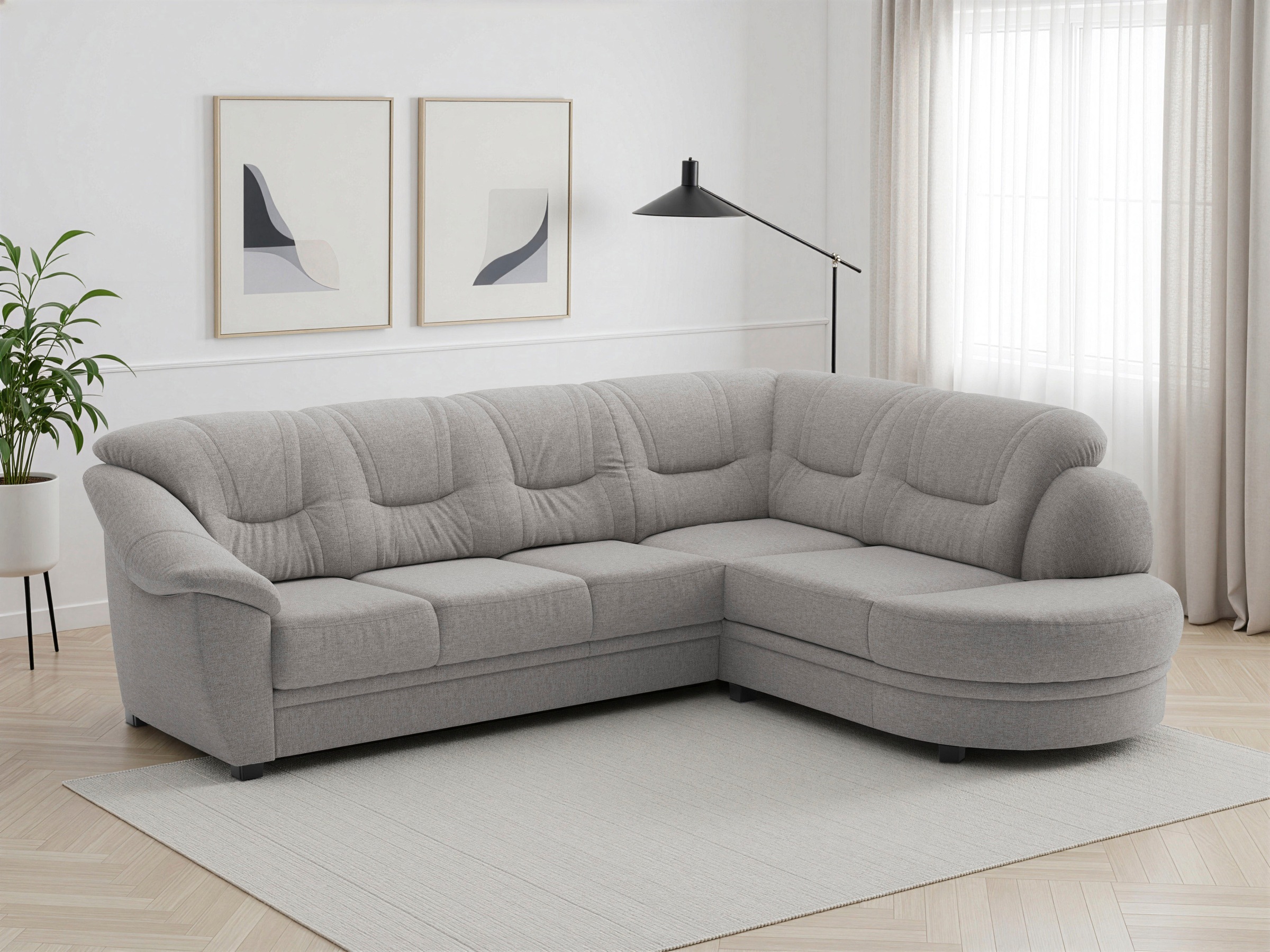 sit&more Ecksofa "Savona L-Form, B: 267 cm, Couch mit Federkern, Komfortsitzhöhe 46 cm" optional mit Schlaffunktion