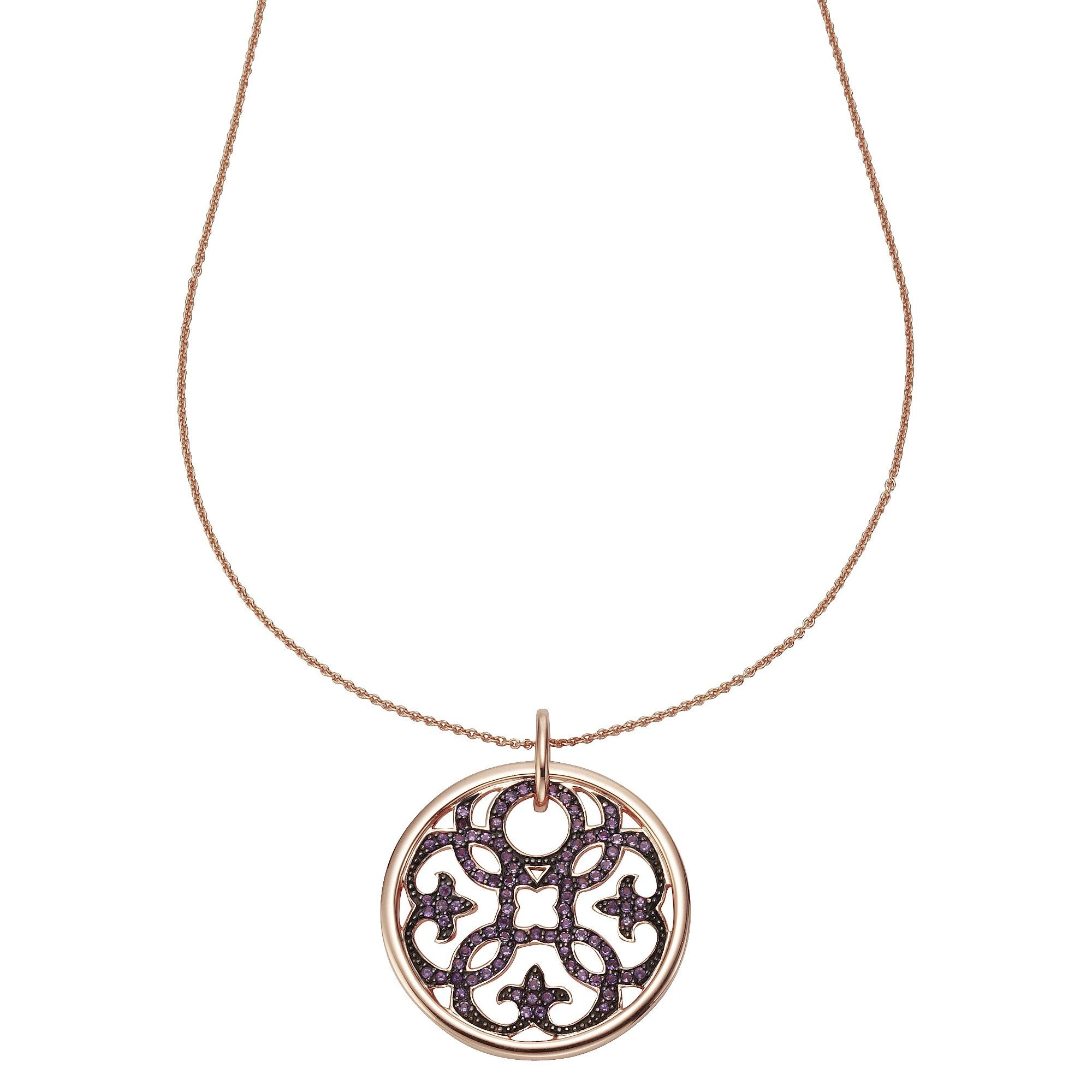 Jamelli Kette mit Anhänger »925 Silber rosé vergoldet Amethyst«, (Set, 2 tlg.) kaufen