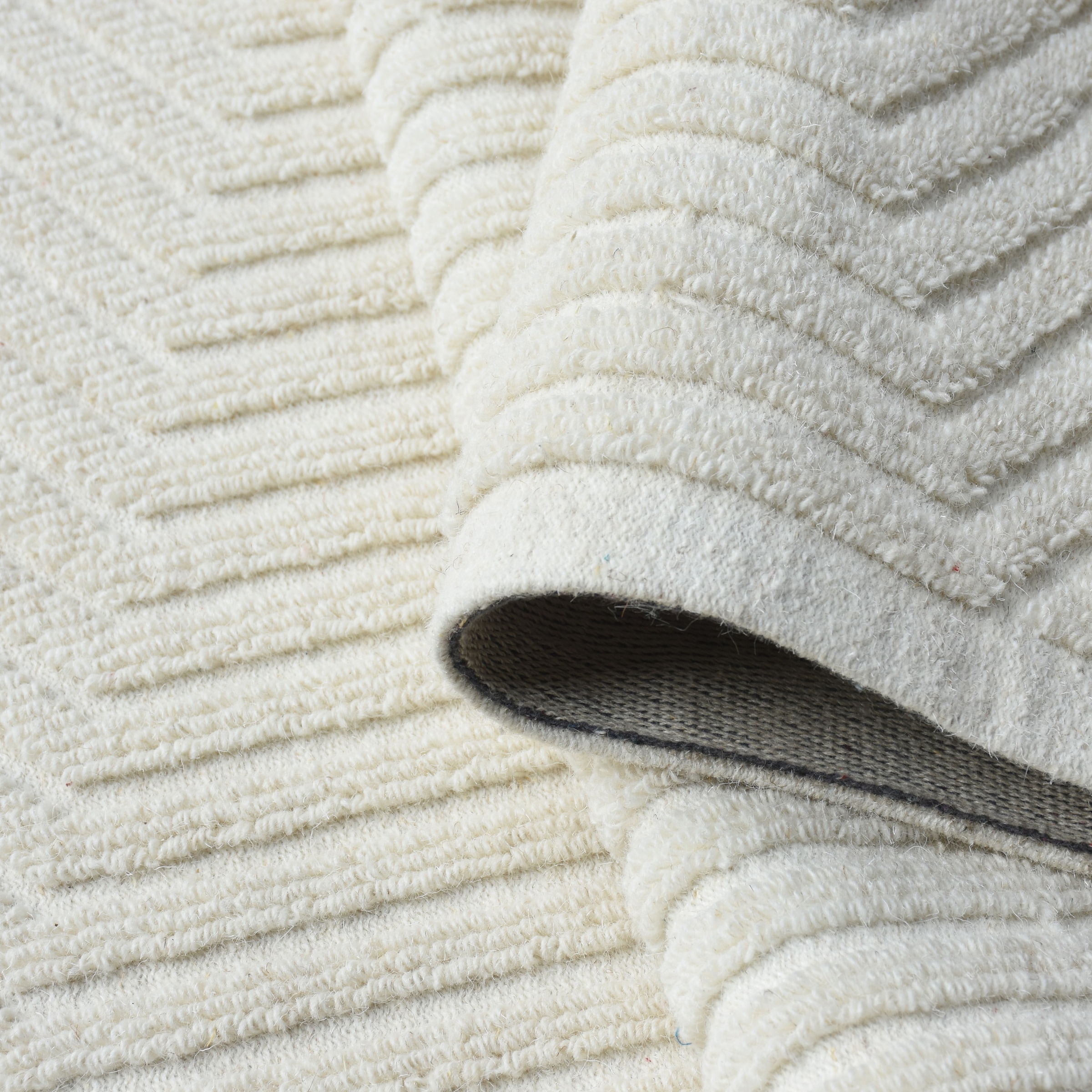 my home Wollteppich »Sola,  Wolle, Hoch-Tief-Struktur, maschinell gewebt« rechteckig 12 mm Höhe einfarbig, Wolle, Teppich, Wohnzimmer, Schlafzimmer, Esszimmer