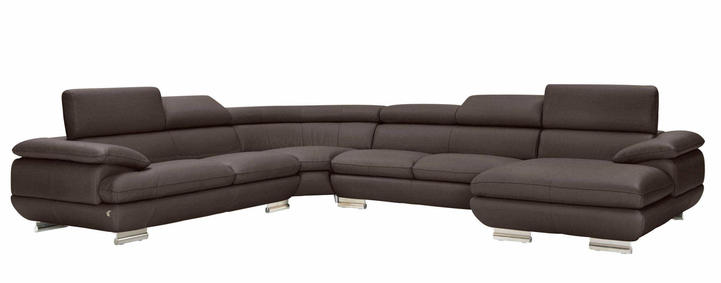 CALIA ITALIA Wohnlandschaft »Magic, italienisches Sofa zum Träumen, erstklassiger Sitzkomfort«, verstellbaren Kopfstützen zum Relaxen, in 2 Lederqualitäten, U-Form