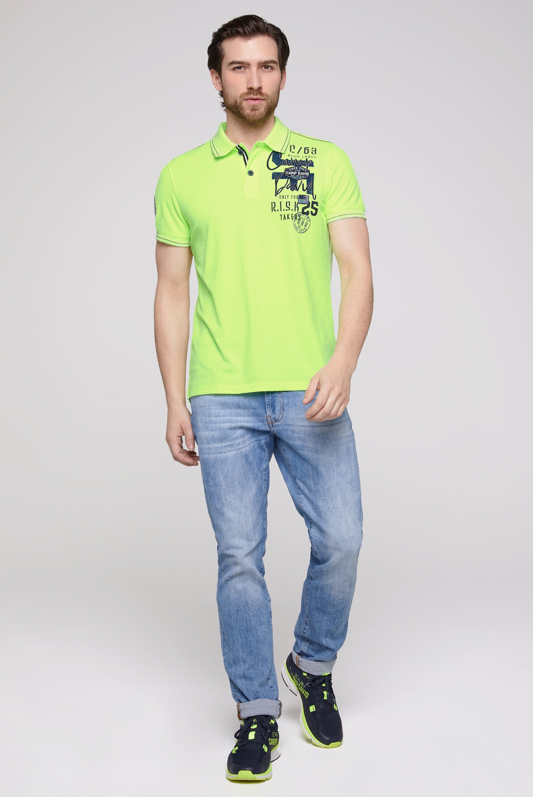CAMP DAVID Poloshirt, mit Seitenschlitze