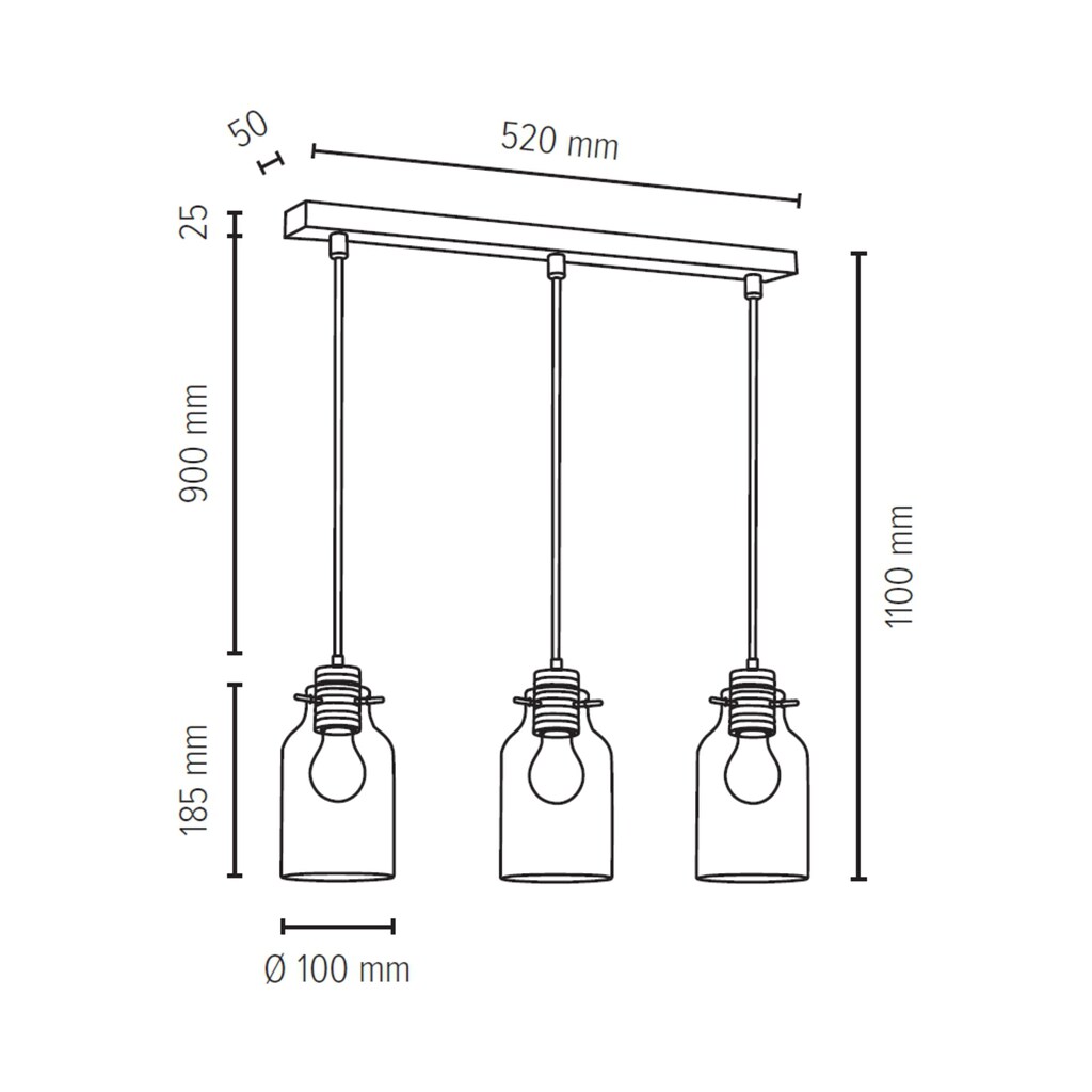 SPOT Light Pendelleuchte »ALESSANDRO«, 3 flammig-flammig