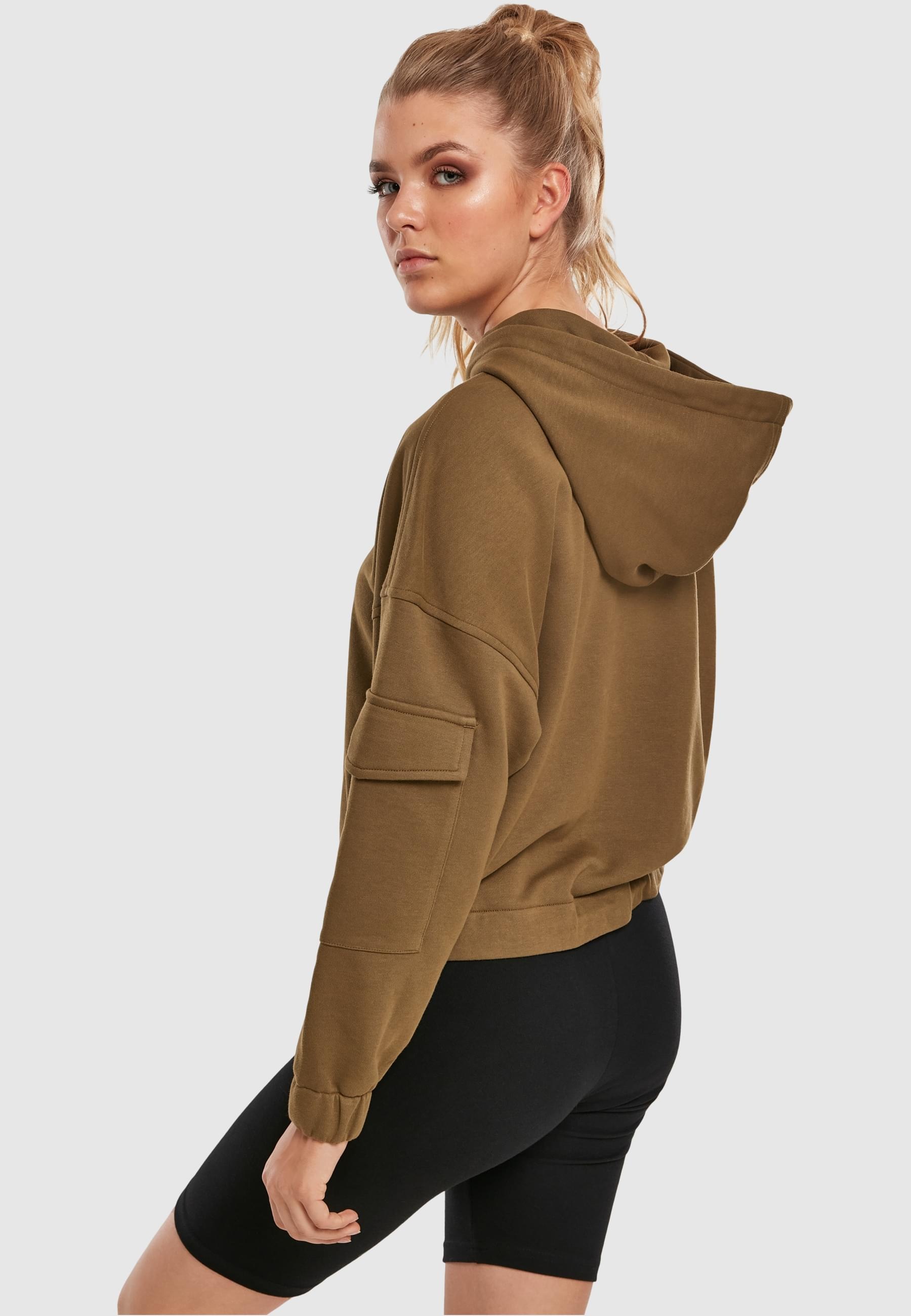 URBAN CLASSICS Kapuzenpullover »Urban Classics Damen Ladies Short Worker Hoody«