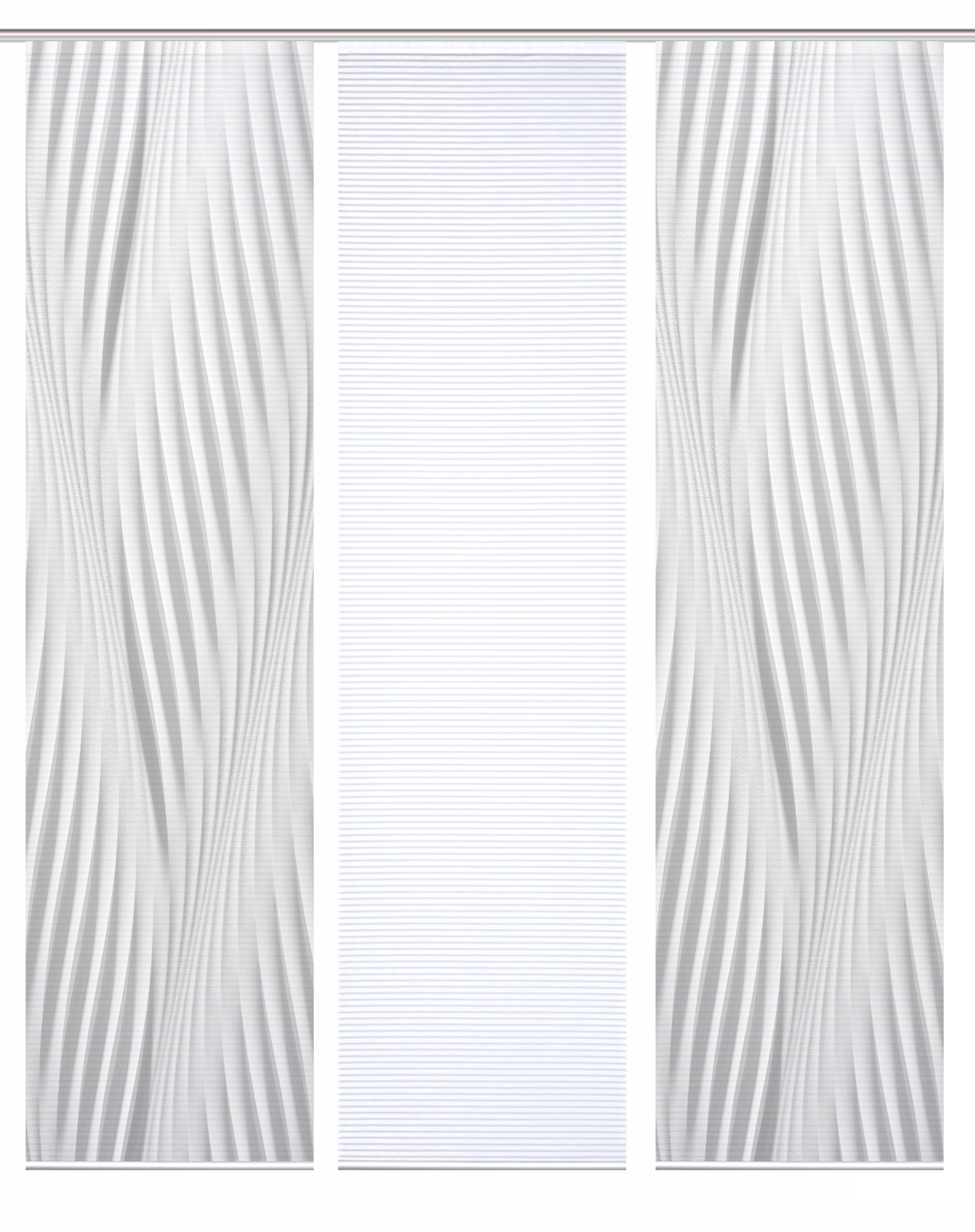 Thumbnail - HOME in green Schiebegardine "RIWELO" Paneelwagen 3 Stk. tlg. SET DIGITALDRUCK,BAMBUSOPTIK RECYCELT