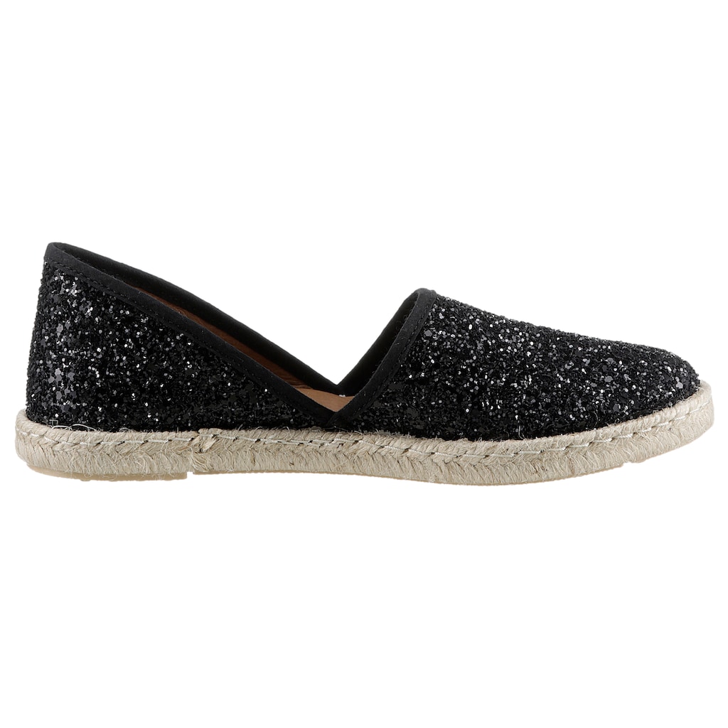 VERBENAS Espadrille »CARMEN GLITTER«, Slipper, Sommerschuh, Strandschuh mit Glitzer