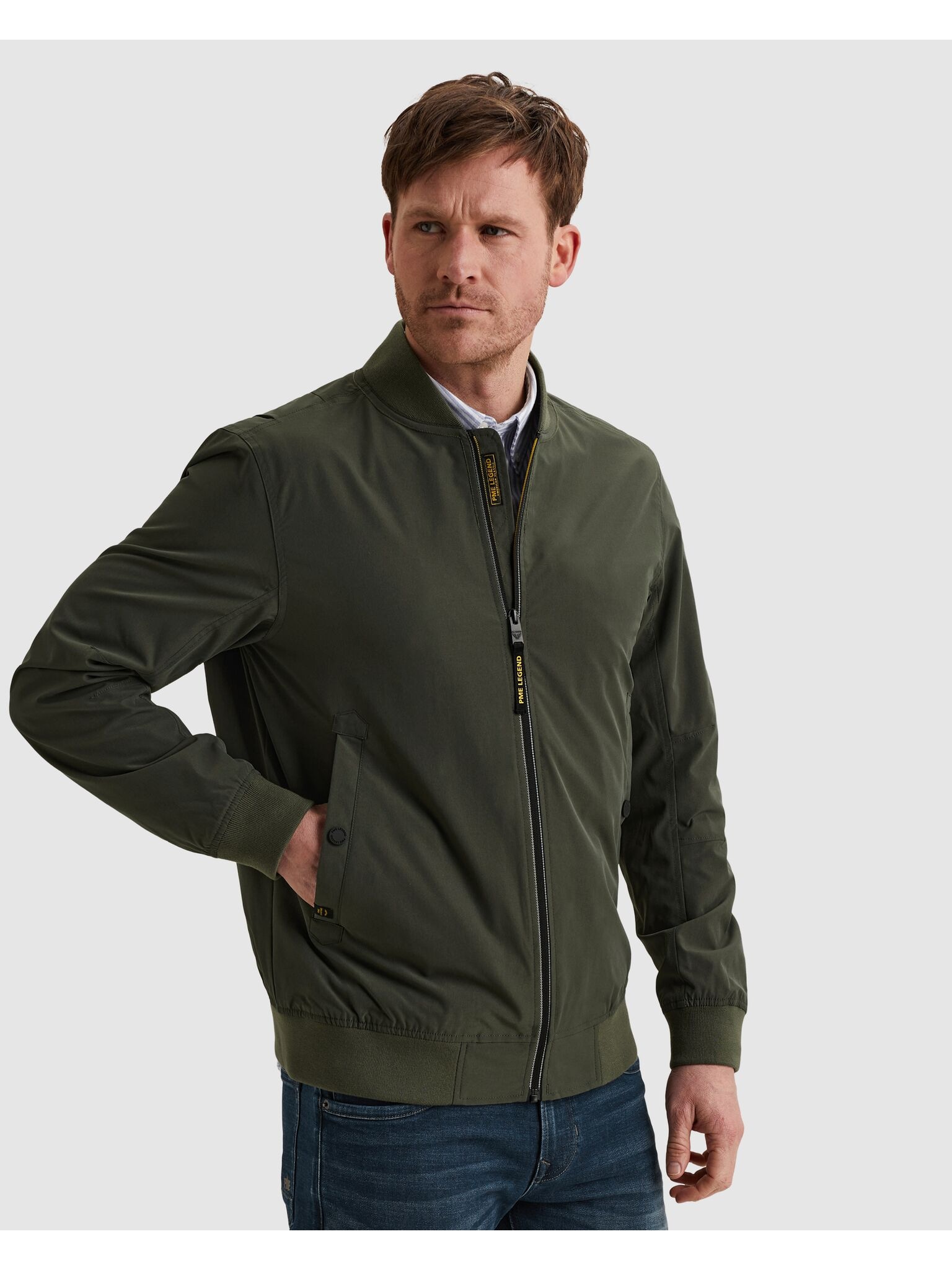 PME LEGEND "Flight jacket YETTAIL - Spunner" mit Rippbündchen