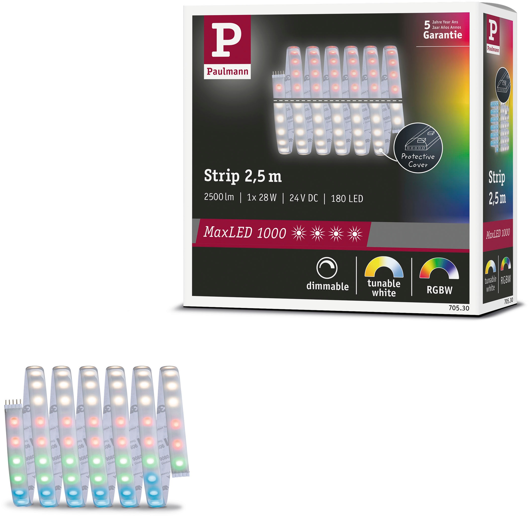 Paulmann LED-Streifen »MaxLED 1000 Stripe 2,5m RGBW IP44 Cover 3000K 28W  230/24V Silber«, 1 St.-flammig, RGBW bestellen | BAUR