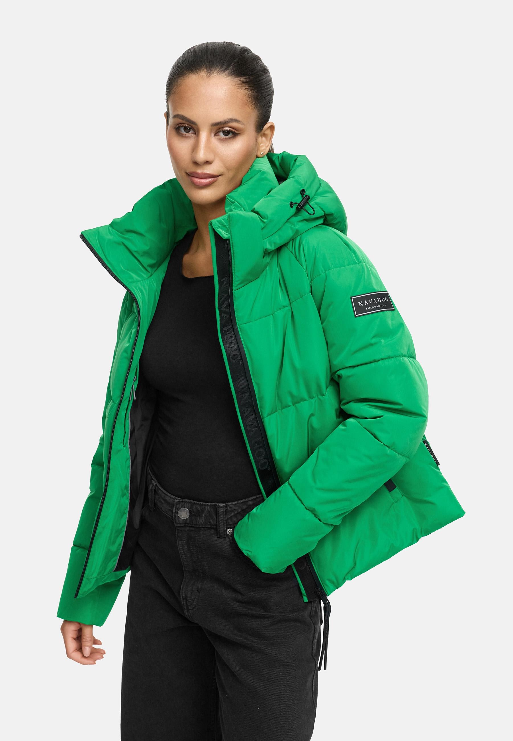 Navahoo Steppjacke »Frostherz XIV«, mit Kapuze, Kurze gesteppte Damen Winterjacke mit abnehmbarer Kapuze