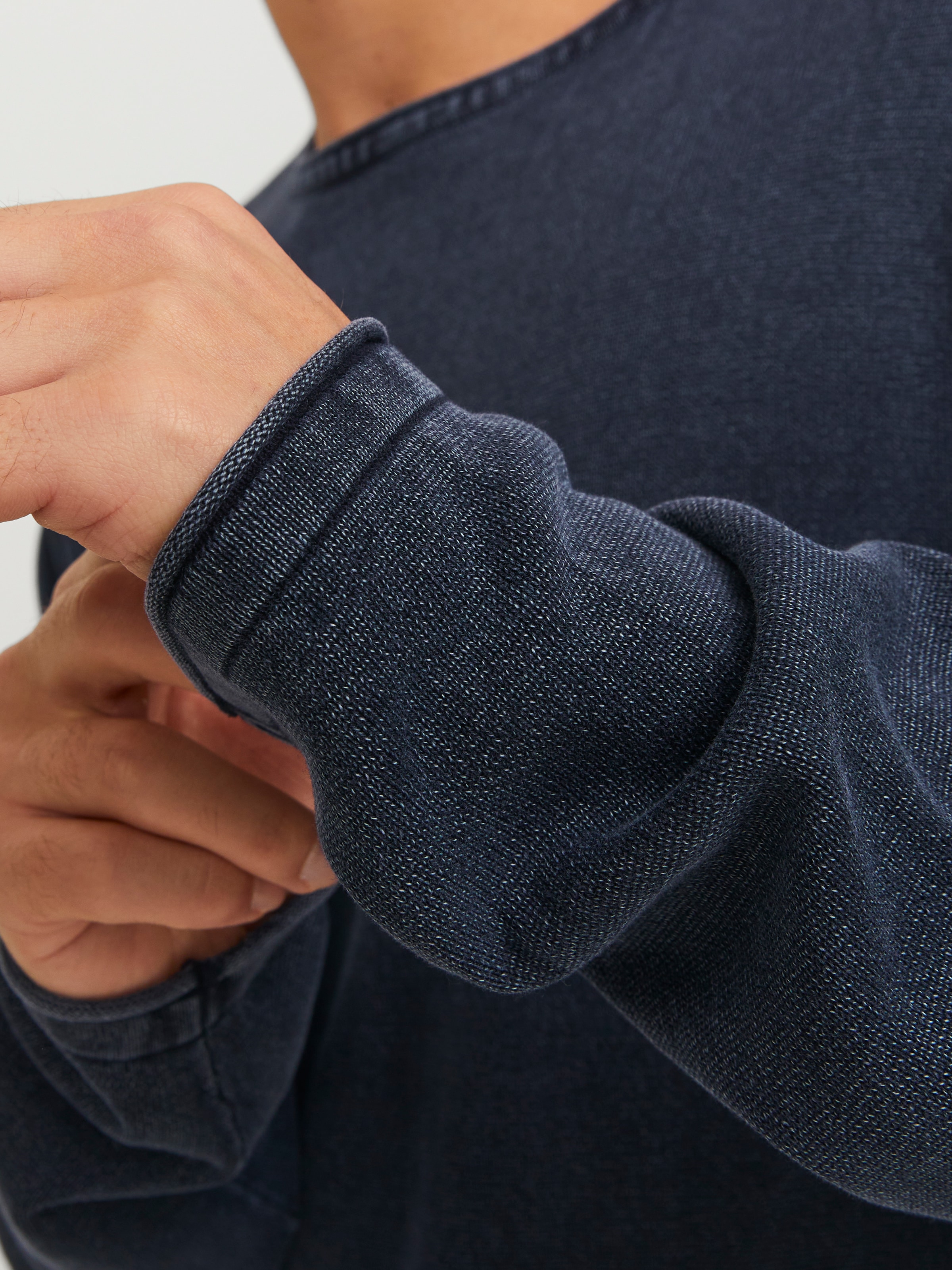 Jack & Jones Rundhalspullover »JJELEO KNIT CREW NECK NOOS« Baumwolle, regular fit