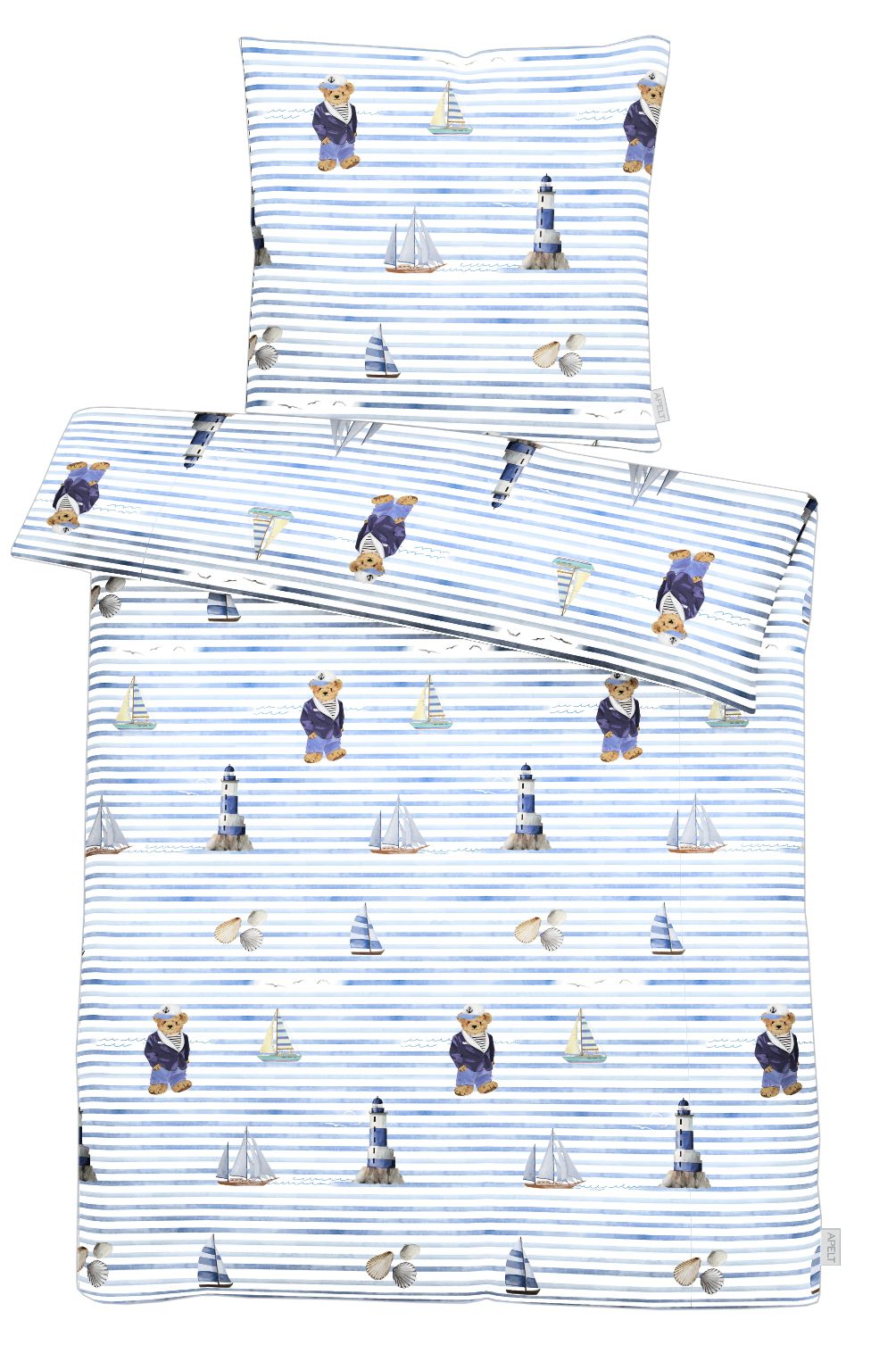APELT Bettwäsche "Knut" 2 tlg. Bettwäsche-Set mit Reißverschluss, Baumwoll-Satin, Digitaldruck
