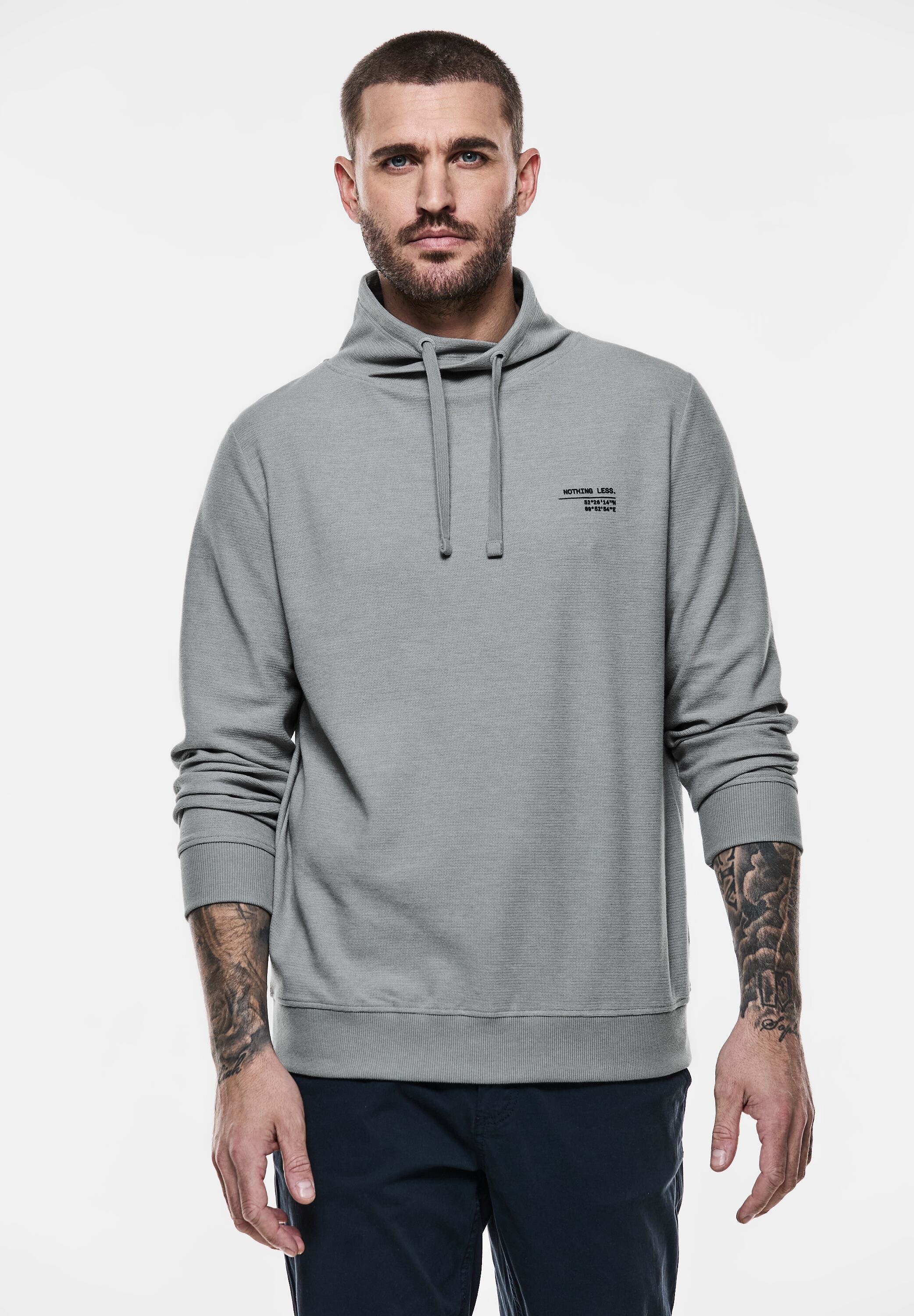 STREET ONE MEN Sweatshirt, im angenehmen Materialmix