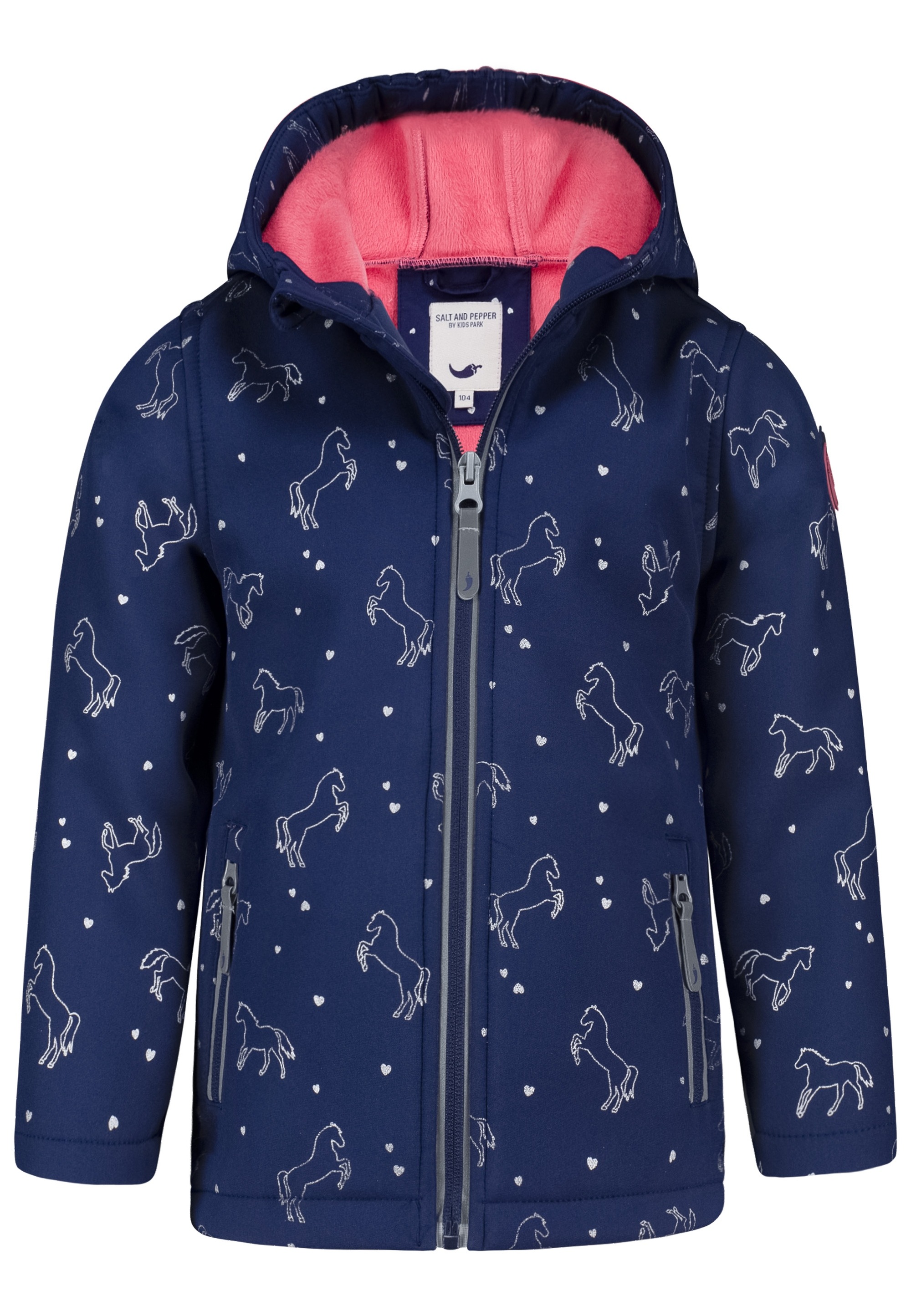 Thumbnail - SALT AND PEPPER Softshelljacke "AOP Horses" mit reflektierenden Details