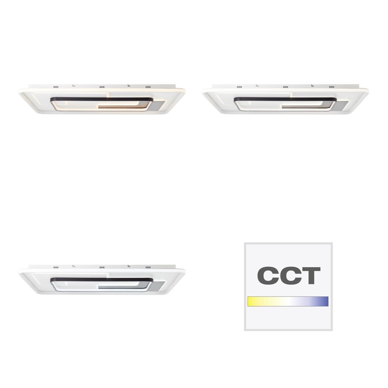 Brilliant LED Deckenleuchte »Barden«, 1 flammig, 90 x 60 cm, dimmbar, CCT, 7100 lm, Fernbedienung, Memory, weiß/schwarz
