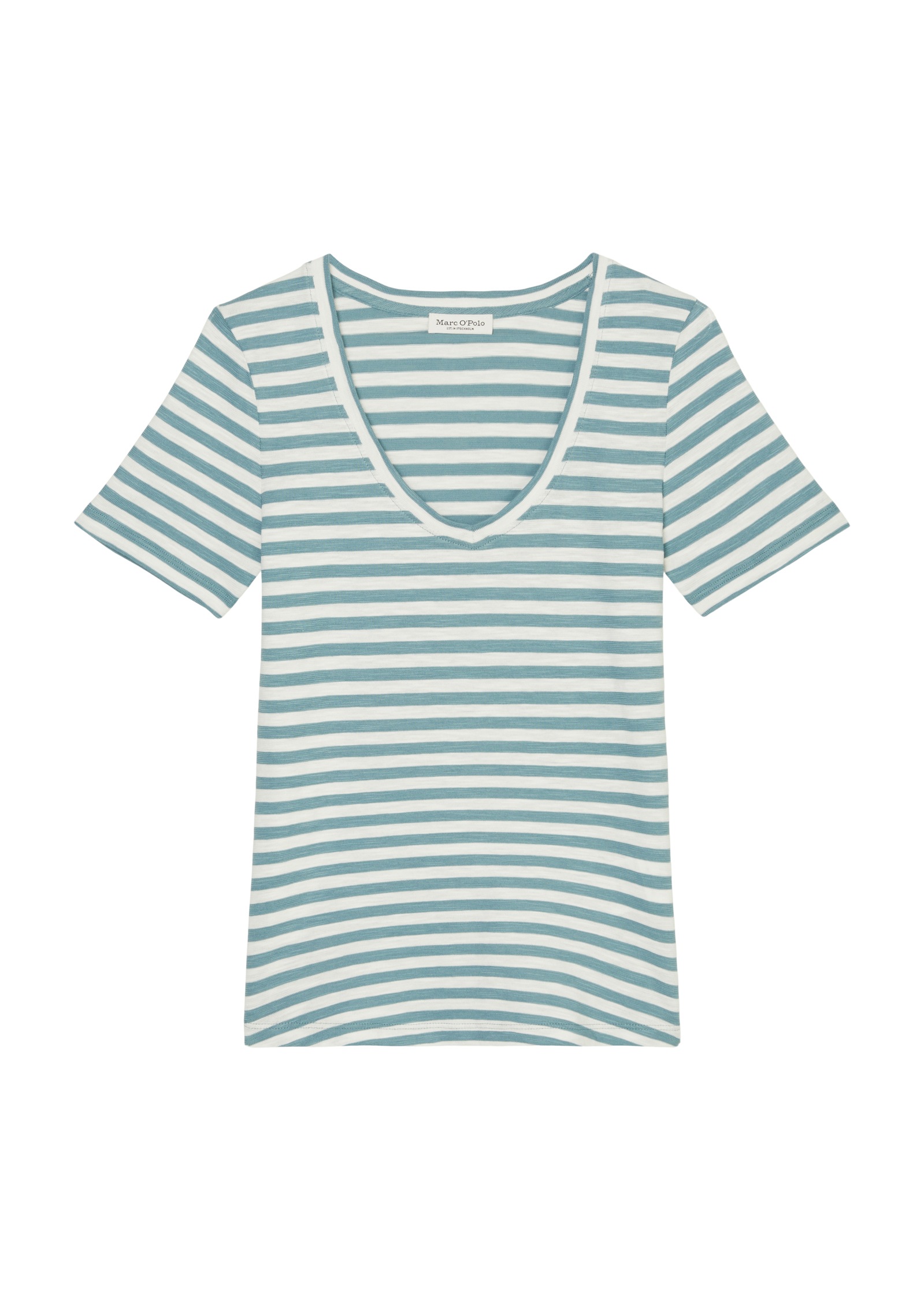 Marc OPolo T-Shirt, abgerundeter V-neck, locker gewirkter Slub-Jersey-Quali günstig online kaufen