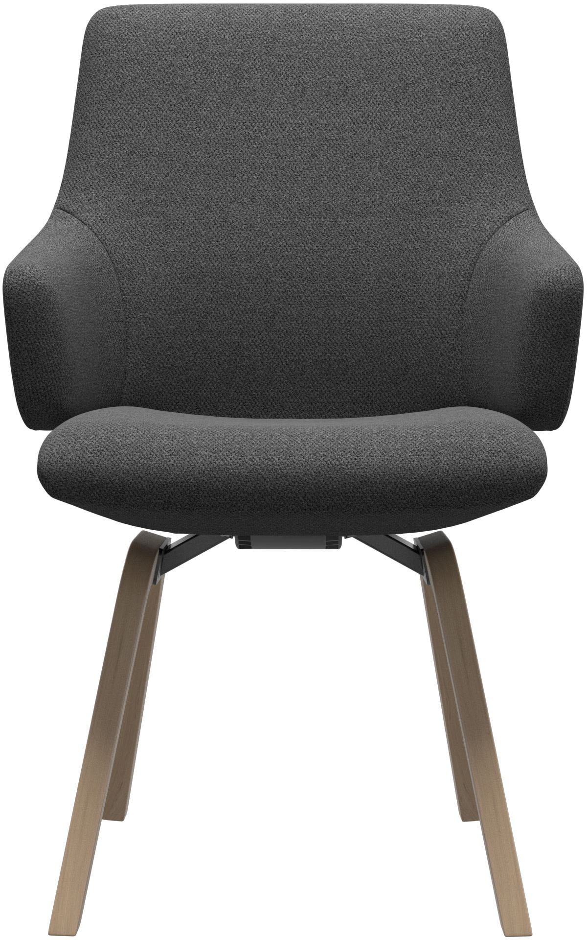 Stressless® Polsterstuhl »Laurel«, ROHLEDER Stoff Q2 FARON, Low Back mit Armlehne, Größe L, mit schräggestellten Beinen in Schwarz