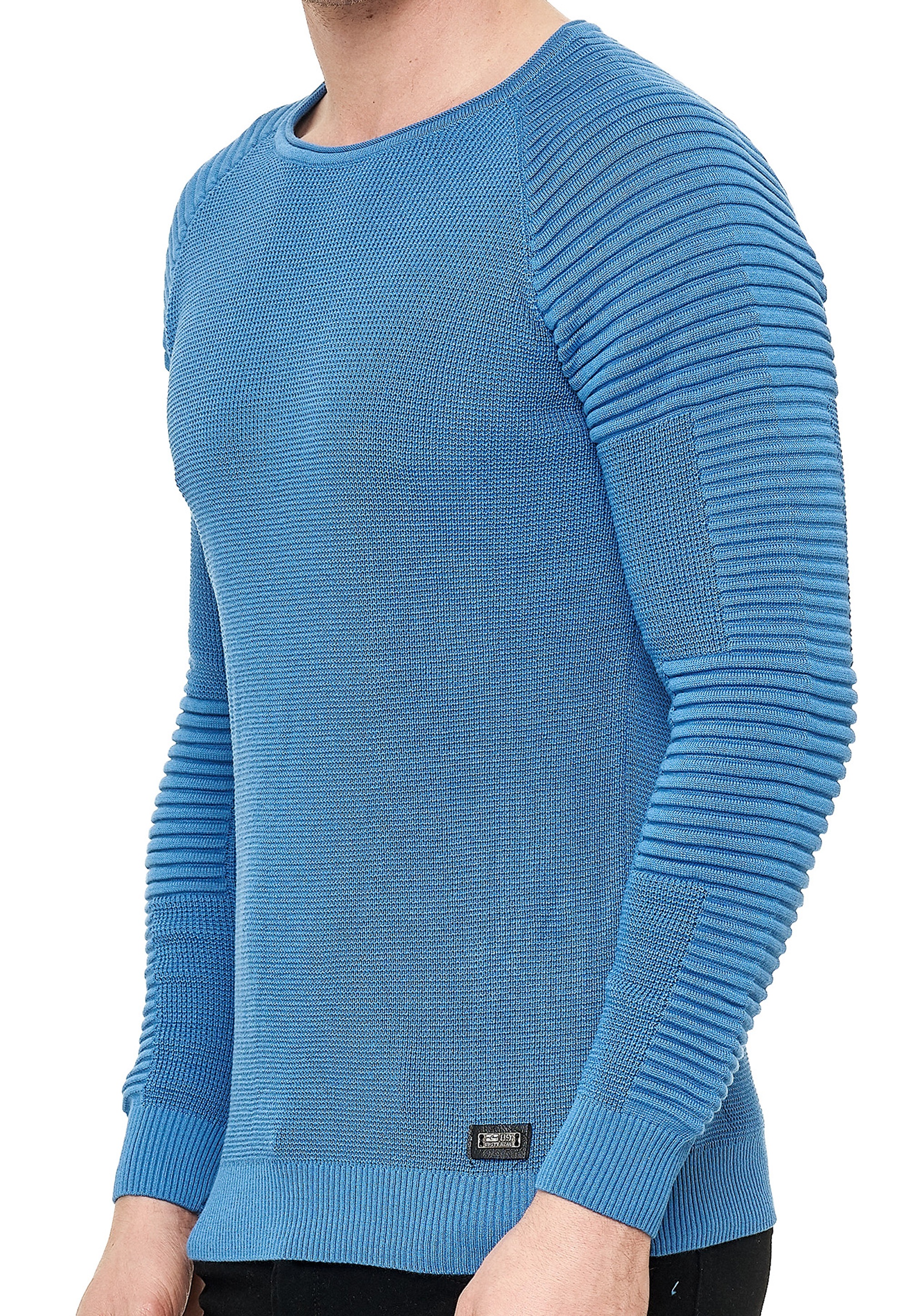 Rusty Neal Strickpullover, mit modernem Rundhalsausschnitt