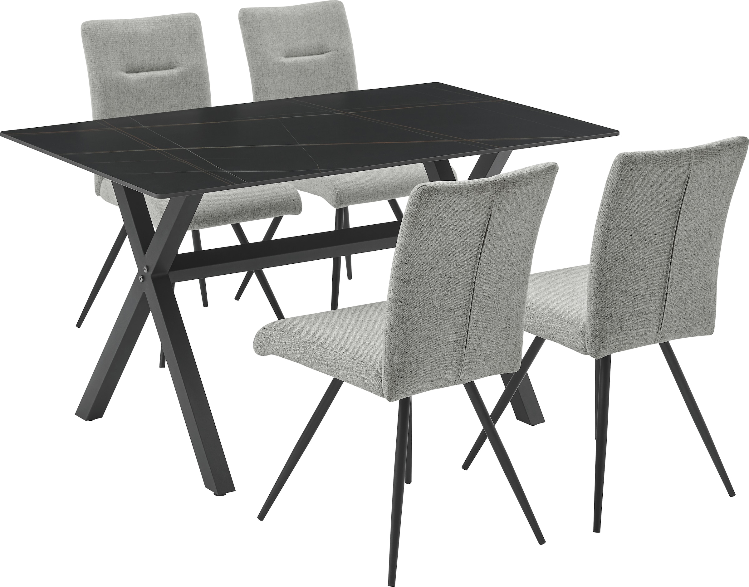 OTTO home Essgruppe "Arye" Set, 140 cm Esstisch + 4 Stühle, 5 Stk. tlg. Sam günstig online kaufen
