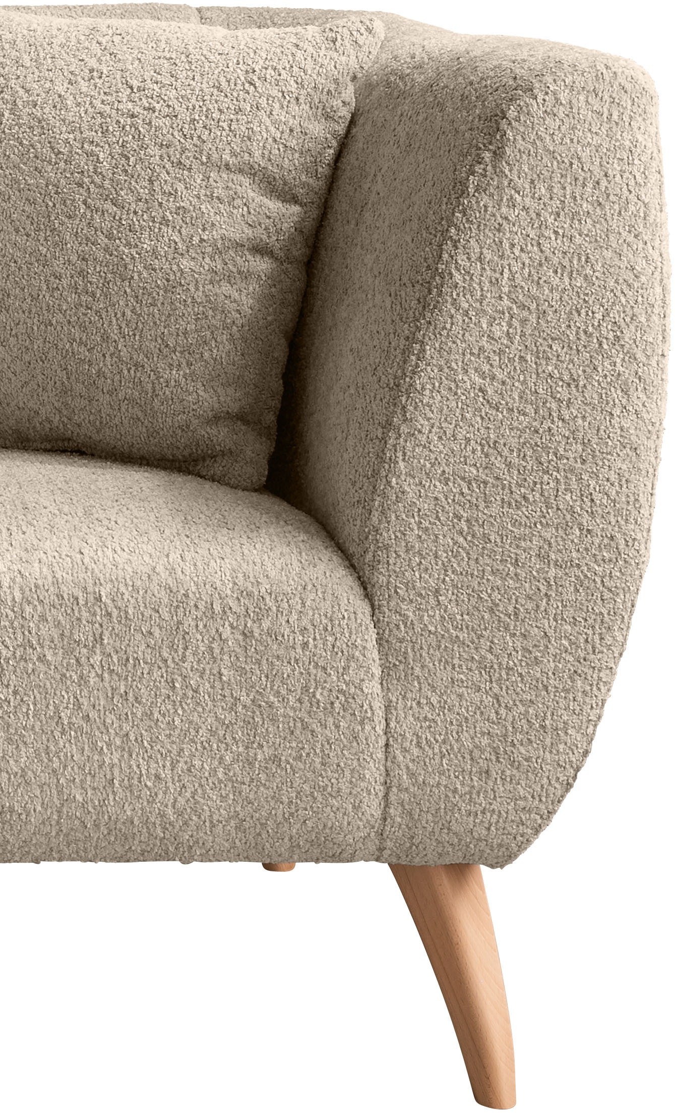 Home affaire Ecksofa »Lazio modern und bequem, schmale Armlehnen, tolle Detailverarbeitung« zwei verschiedene Fußfarben wählbar