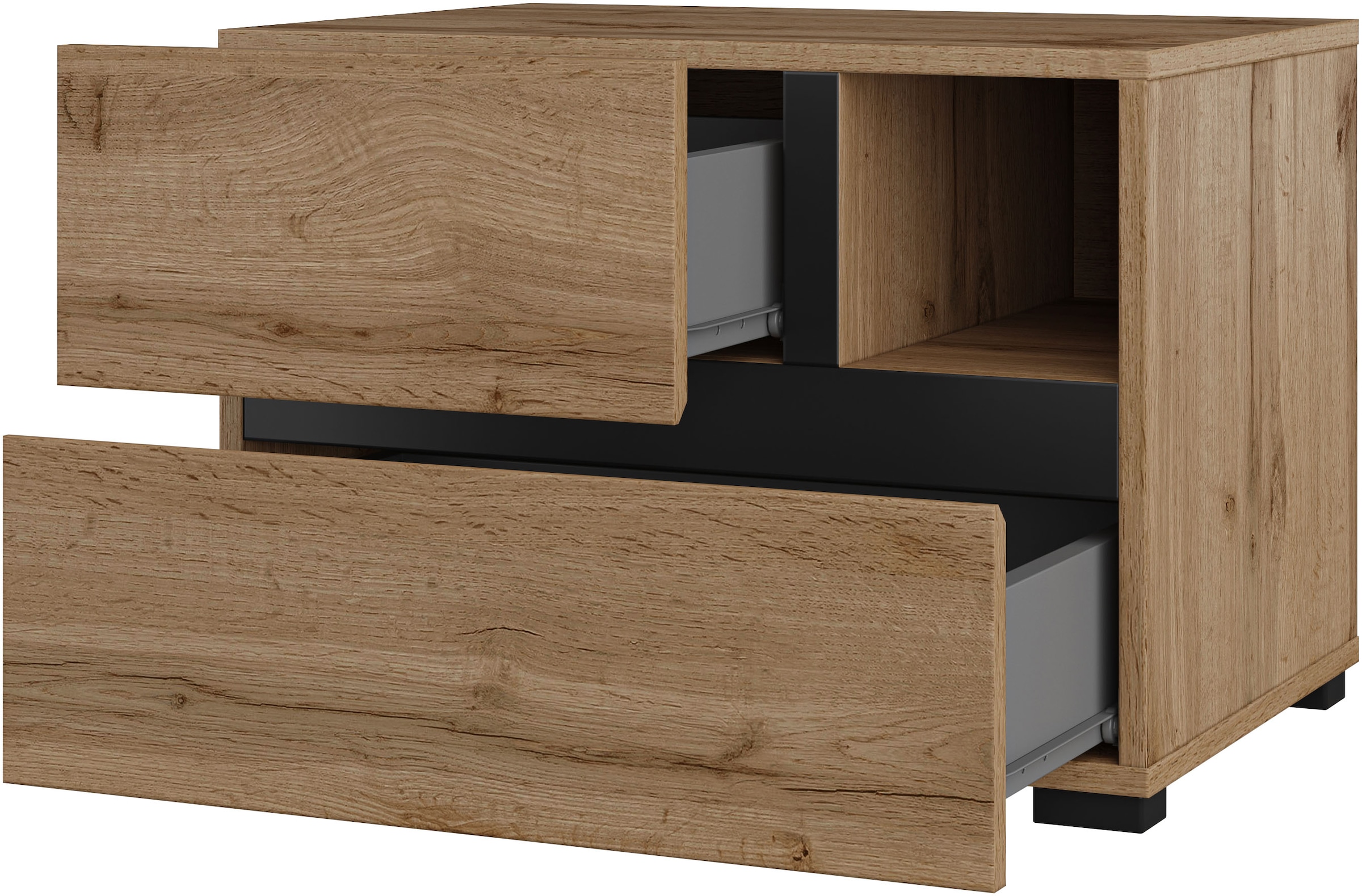 INOSIGN Schlafzimmer-Set »Cross, moderne, grifflose Optik, FSC-zertifiziert«, (4 tlg., Bett 180x200cm, 2 Nachtkommoden, Schrank 2-oder 4-türig), Komplettschlafzimmer-Set