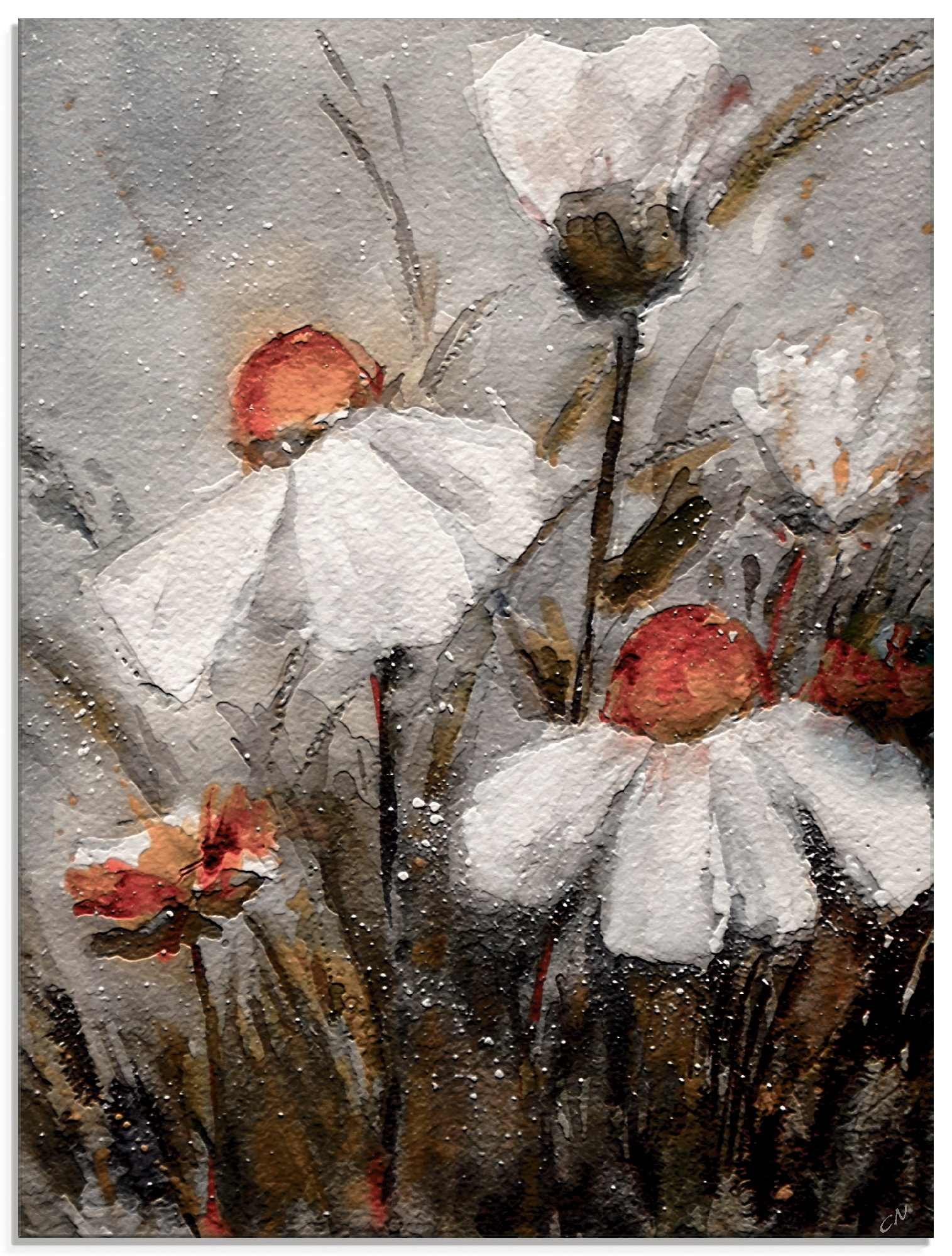 Artland Glasbild "Margeriten I" Blumen 1 Stk. tlg. in verschiedenen Größen