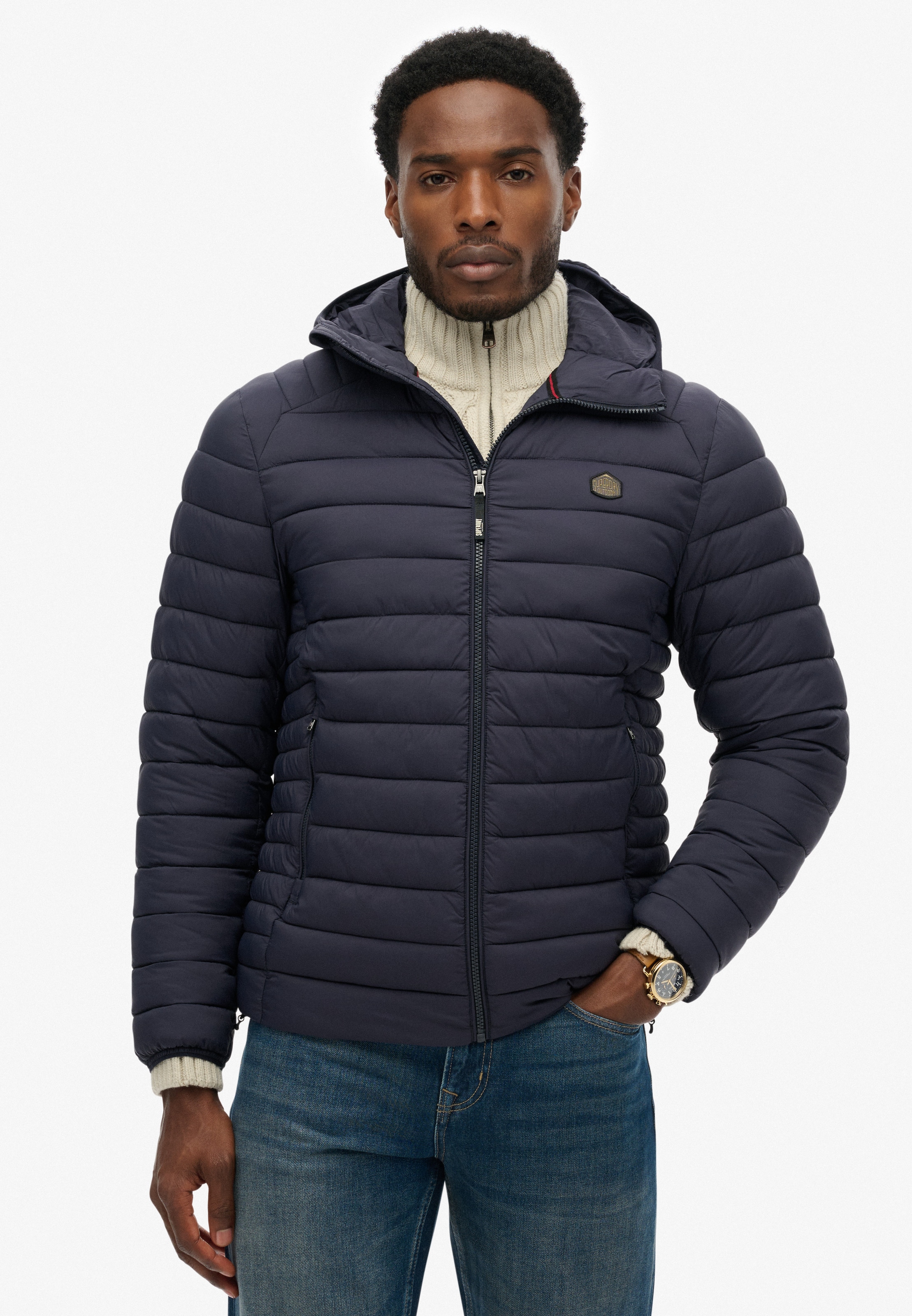 Superdry Steppjacke "Hooded Fuji Lite Jacket" mit Kapuze slim fit Form, mit günstig online kaufen