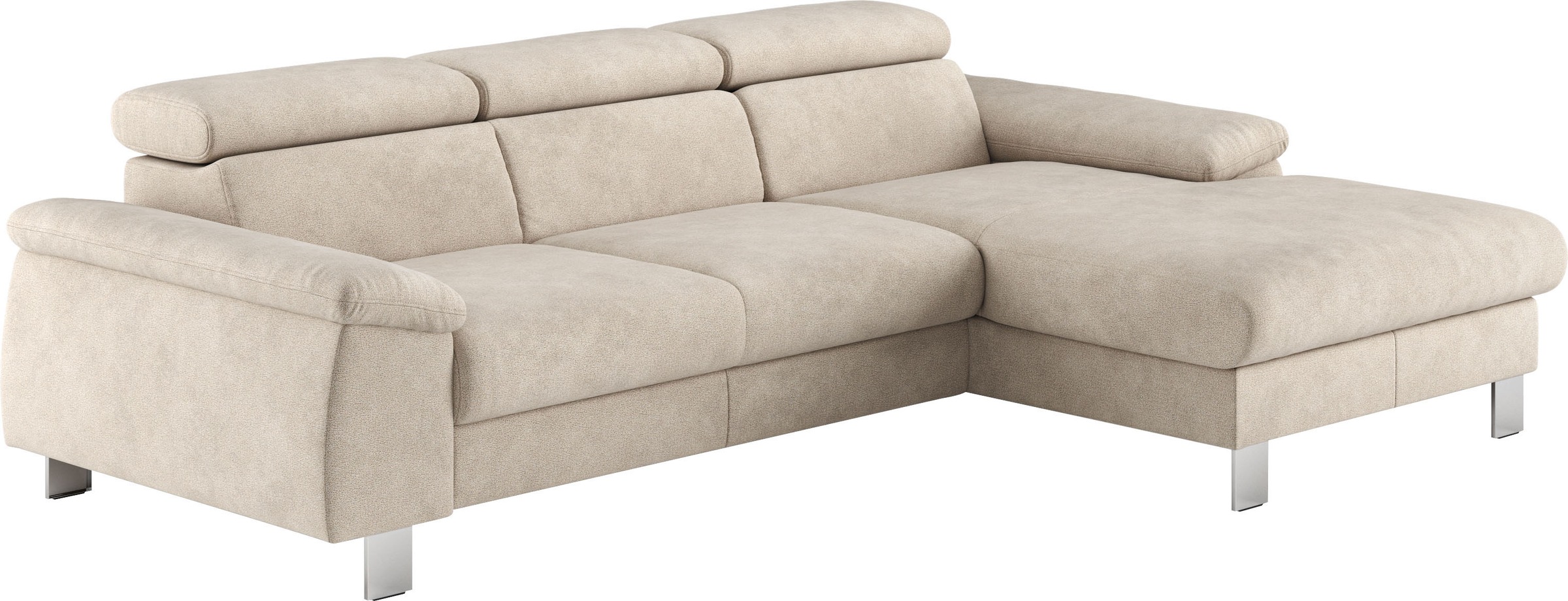 COTTA Ecksofa "Komaris L-Form, B: 244 cm" mit Kopfteilverstellung, optional günstig online kaufen