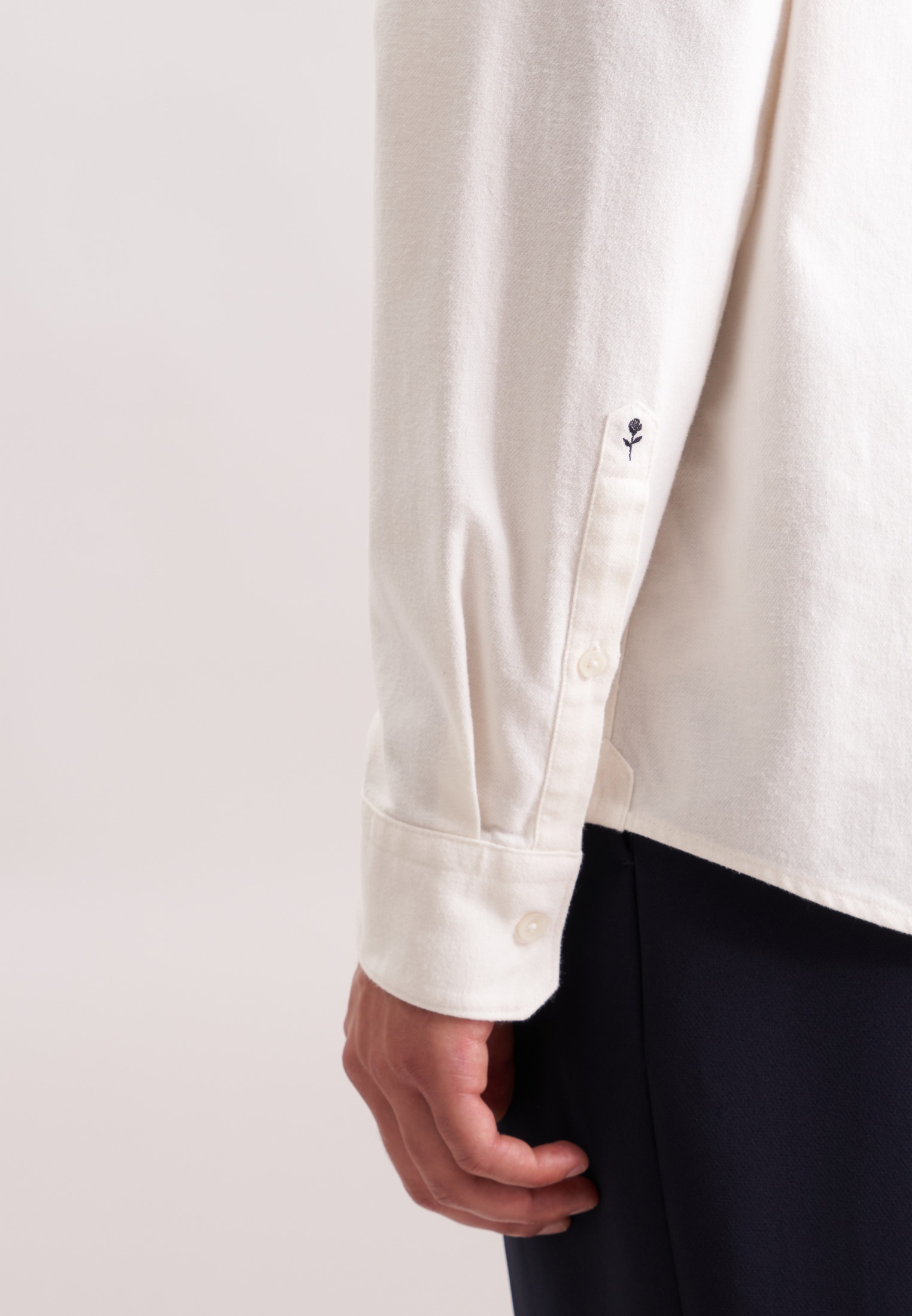 seidensticker Flanellhemd, Regular 1/1 Button-Down-Kragen Uni