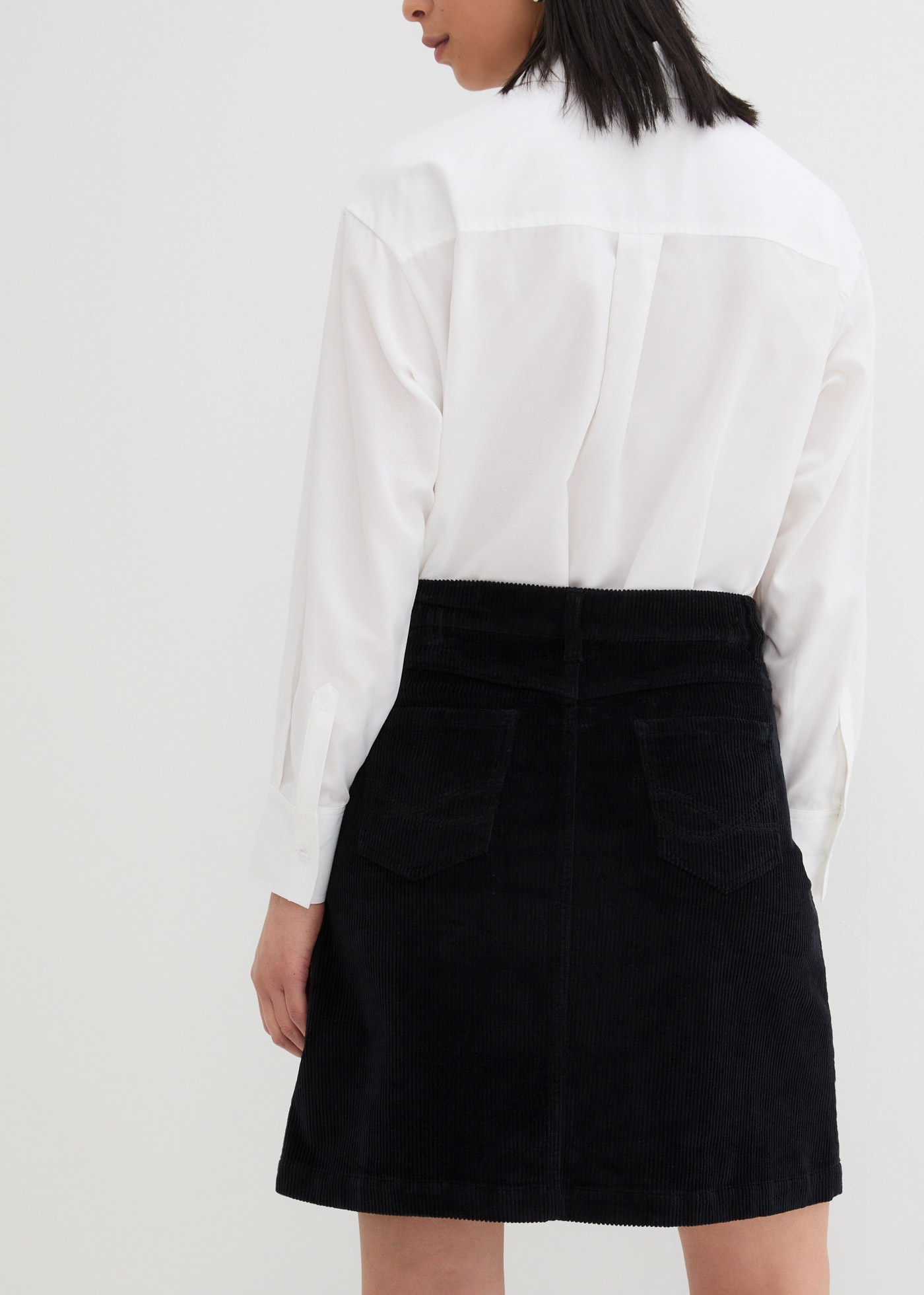 Thumbnail - bonprix Cordrock "Stretch-Cordrock mit Knopfleiste" aus Baumwolle und Elasthan, A-Linie, mit Knopfleiste