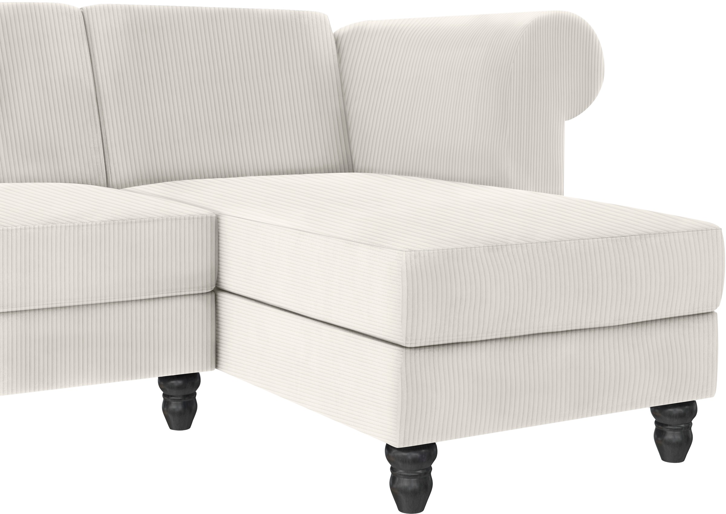 Dorel Home Ecksofa »Felix II, L-Form, Schlafsofa 241cm (Liegefl. 108/195 cm),«, verstellb. Rückenlehne, Recamiere wechselbar, Cord