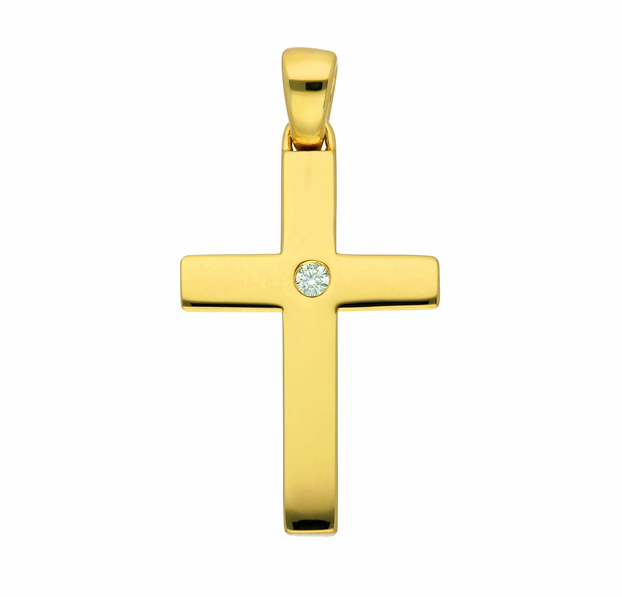 Gold Halskette | Adelia´s Schmuckset Kette Brillant«, mit Anhänger - Set kaufen »585 für mit Anhänger BAUR mit Diamant Kreuz