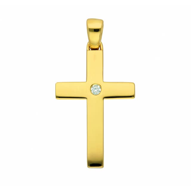 Adelia´s Kette mit Anhänger »585 Gold Kreuz Anhänger mit Diamant Brillant«,  Schmuckset - Set mit Halskette für kaufen | BAUR