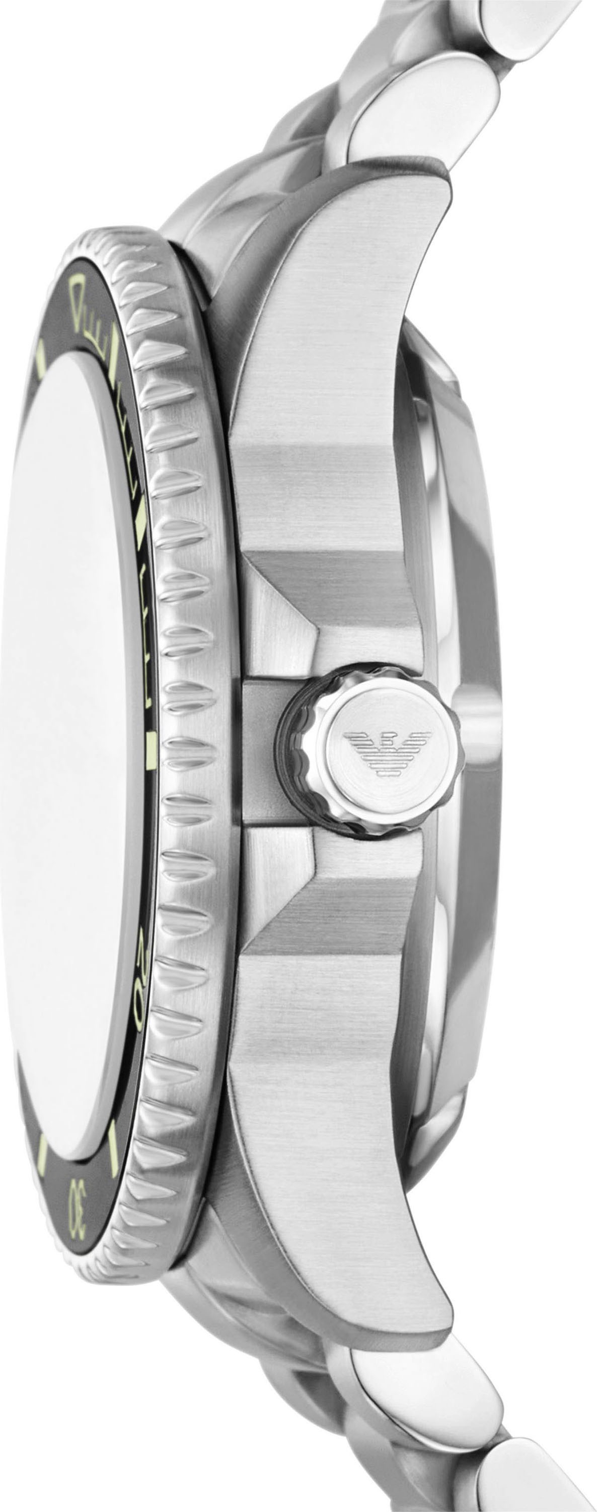 Emporio Armani Automatikuhr, Armbanduhr, Herrenuhr, Mechanische Uhr, Edelstahlarmband, analog, Tag
