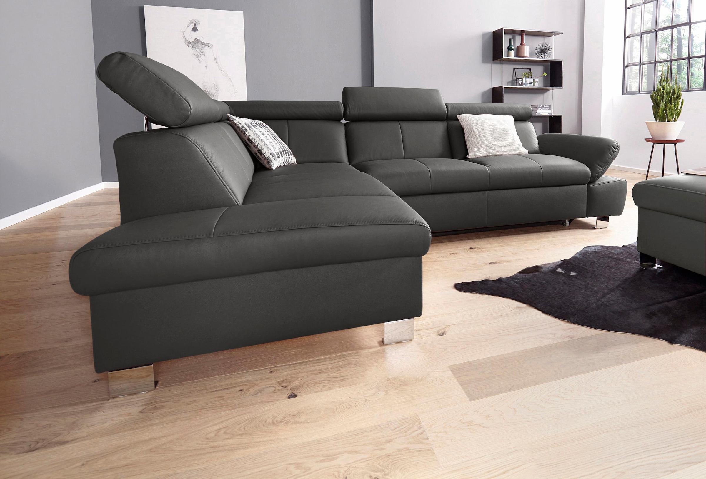 exxpo - sofa fashion Ecksofa "Happy, modern und bequem, L-Form", inkl. Kopf günstig online kaufen