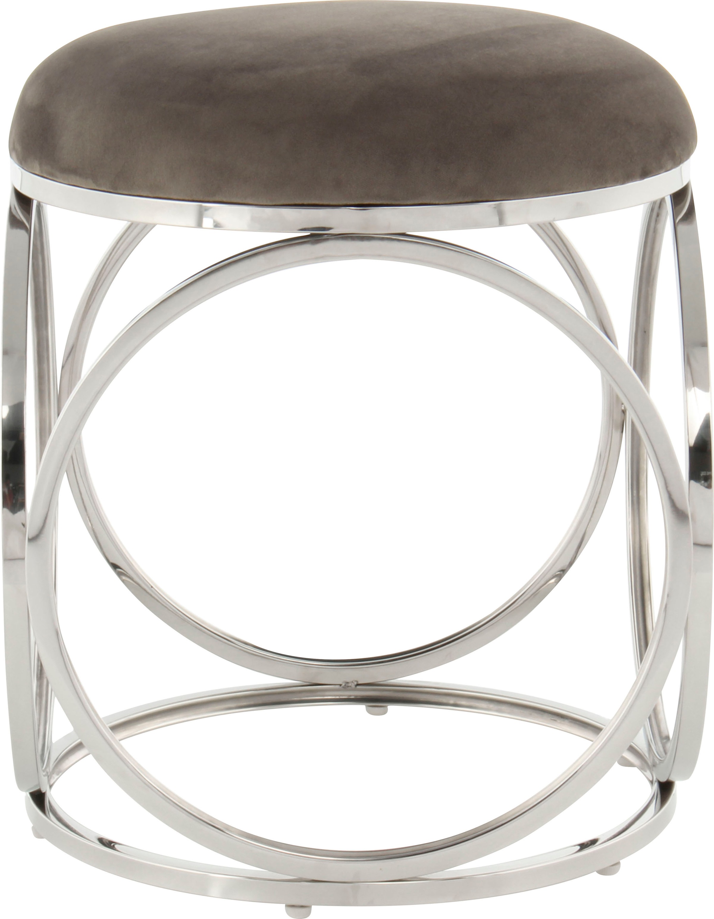 Kayoom Sitzhocker »Hocker Whitney 325,Hocker mit offenem Design, Gestell aus Metall«, (1 St.), glamourös, hochwertig, pflegeleicht, rundes Sitzkissen