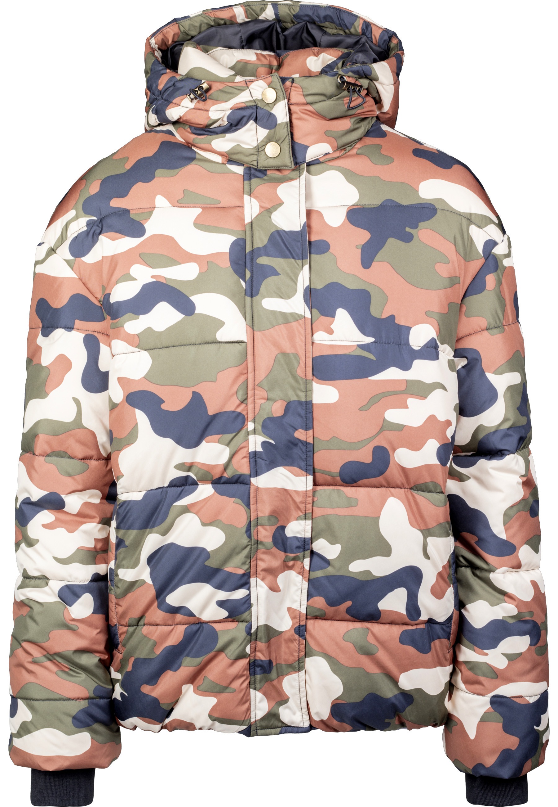 URBAN CLASSICS Winterjacke »Urban Classics Damen Ladies Boyfriend Camo Puffer Jacket« 1 Stk. tlg. mit Kapuze