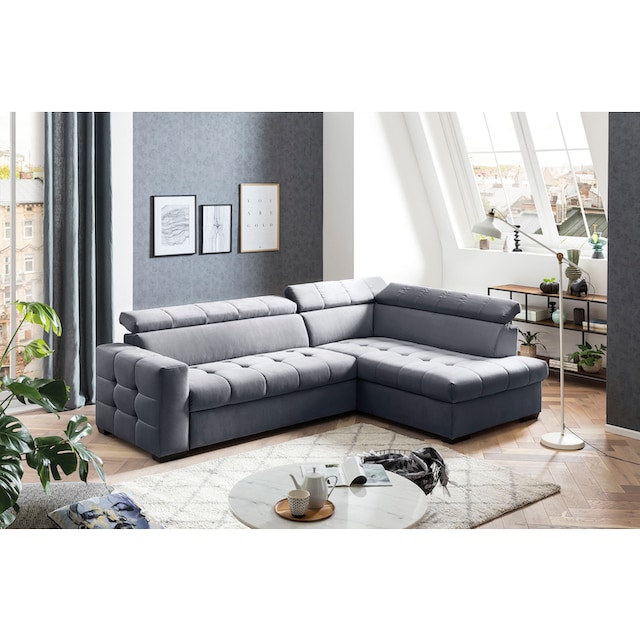 exxpo - sofa fashion Ecksofa »Otusso«, Steppung im Sitzbereich, Wahlweise  mit Bettfunktion und Bettkasten bestellen | BAUR