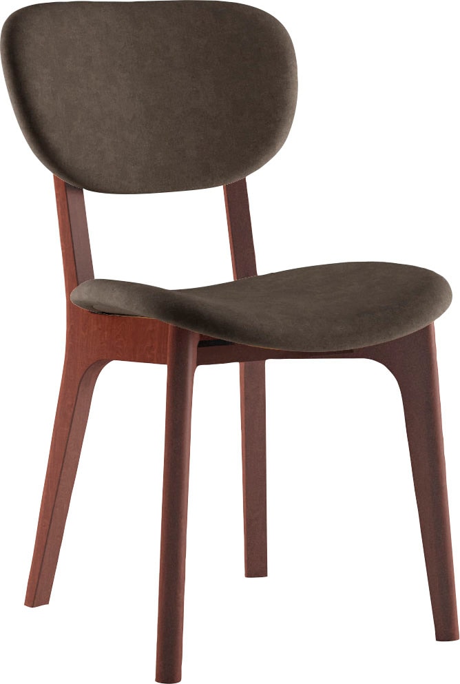 INOSIGN Stuhl »COZY Made in Italy«, (Set), 2 St., Microfaser, Gestell in Buche, Kirsch- oder Nussbaum, Massivholz, Design Stuhl