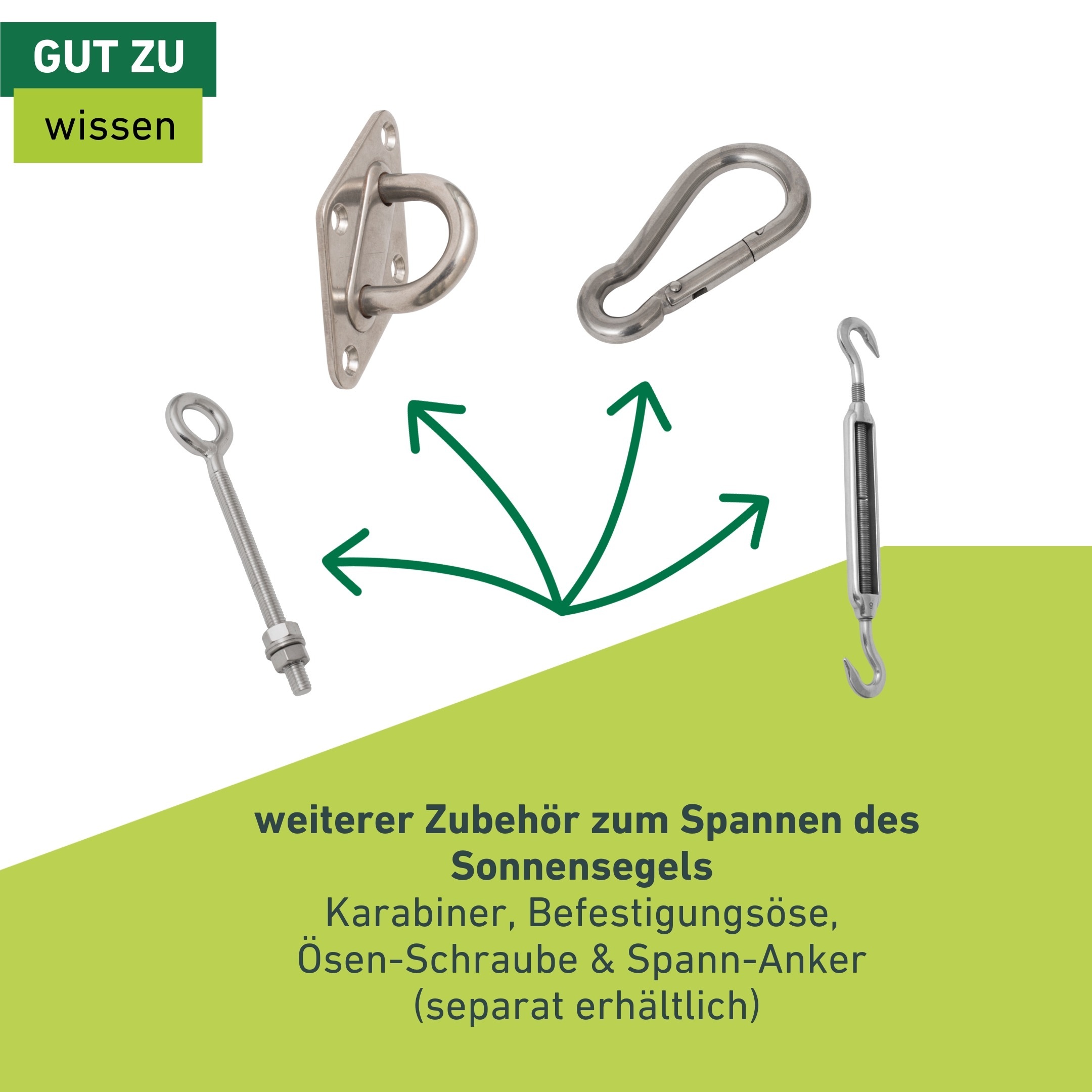 Windhager Seilhaken »Expanderseil inkl. Karabinerhaken, 2 Stk., elastisches Spannseil« zum Auf- und Abspannen von Sonnensegel, Gepäckspanner 70 cm
