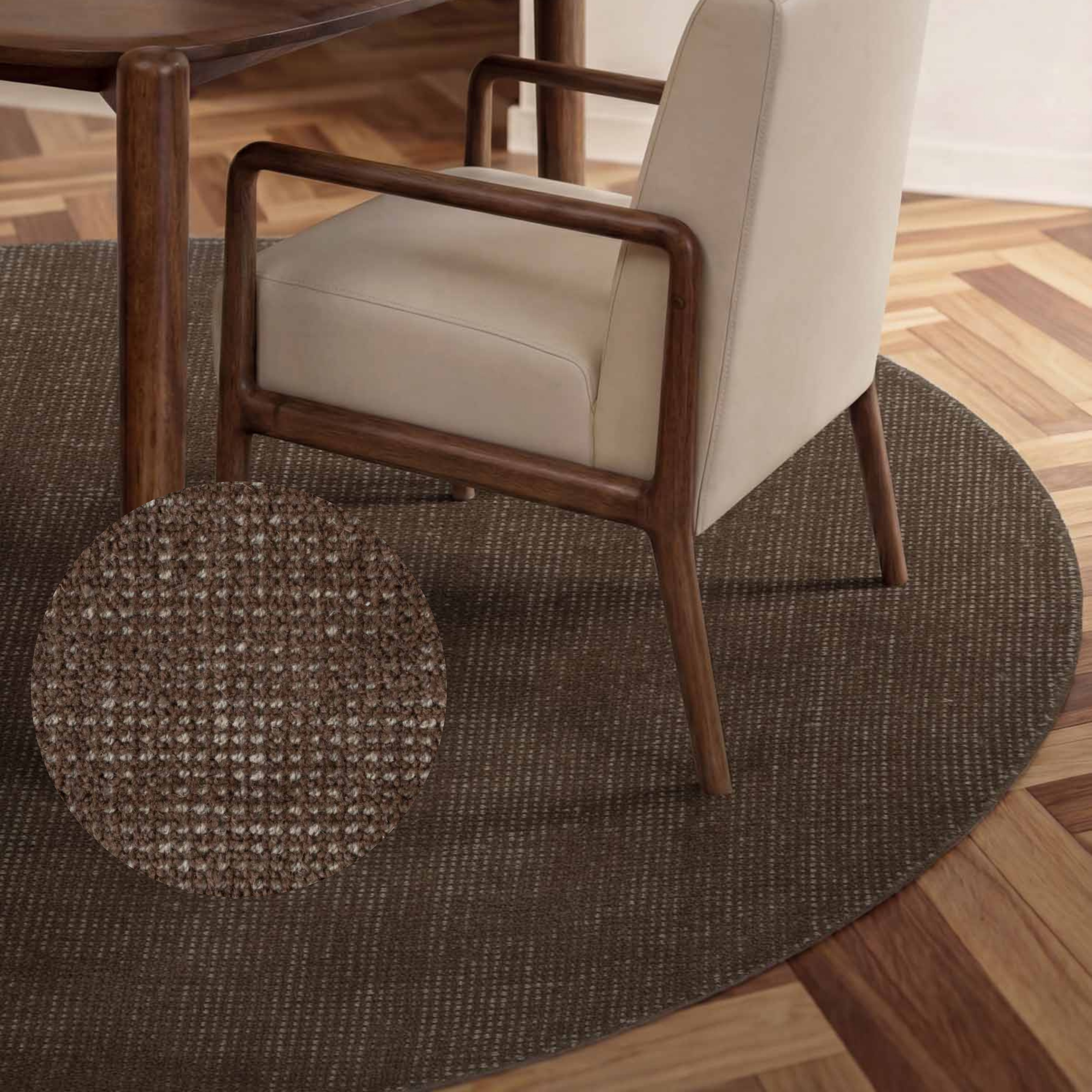 Ted Baker Wollteppich "Croom, auch in rund" rund 10 mm Höhe Wolle, Natur, Handgewebt, Wohnzimmer, Schlafzimmer, Modern, Skandi
