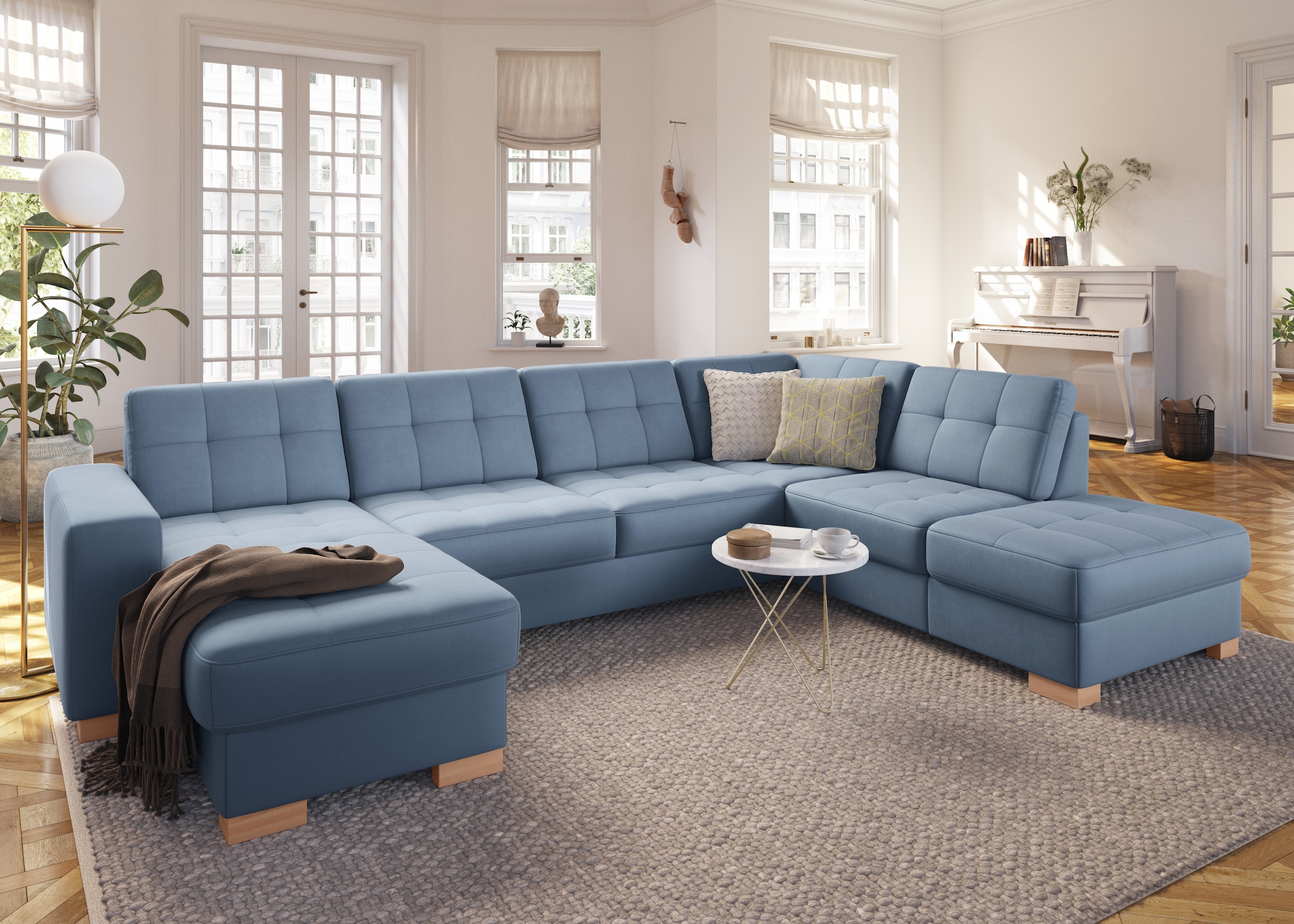 sit&more Wohnlandschaft "Quincy U-Form" wahlweise mit Schlaffunktion und Bettkasten