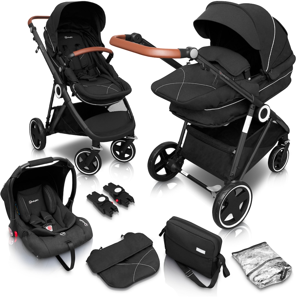 BabyGo Kombi-Kinderwagen »Halime 3in1, Anthracite Black«